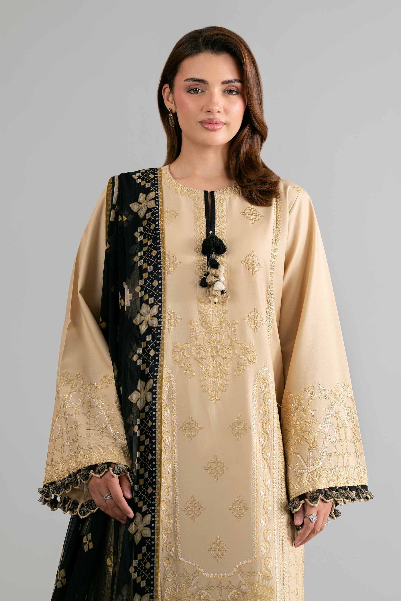 3 Piece Embroidered Cambric Suit