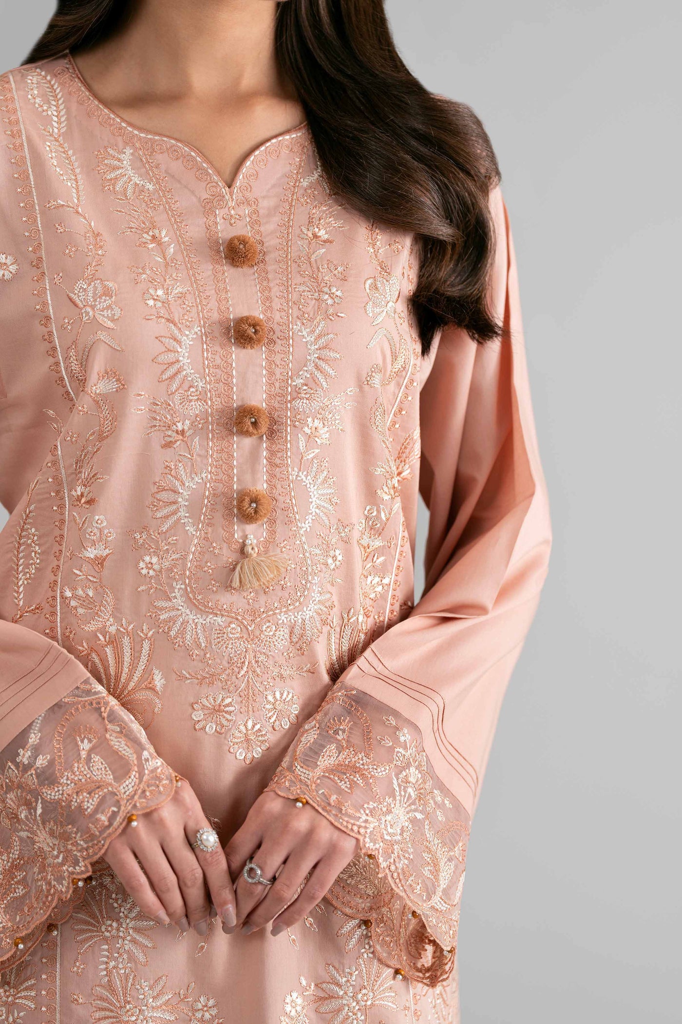 3 Piece Embellished Raw Silk Suit