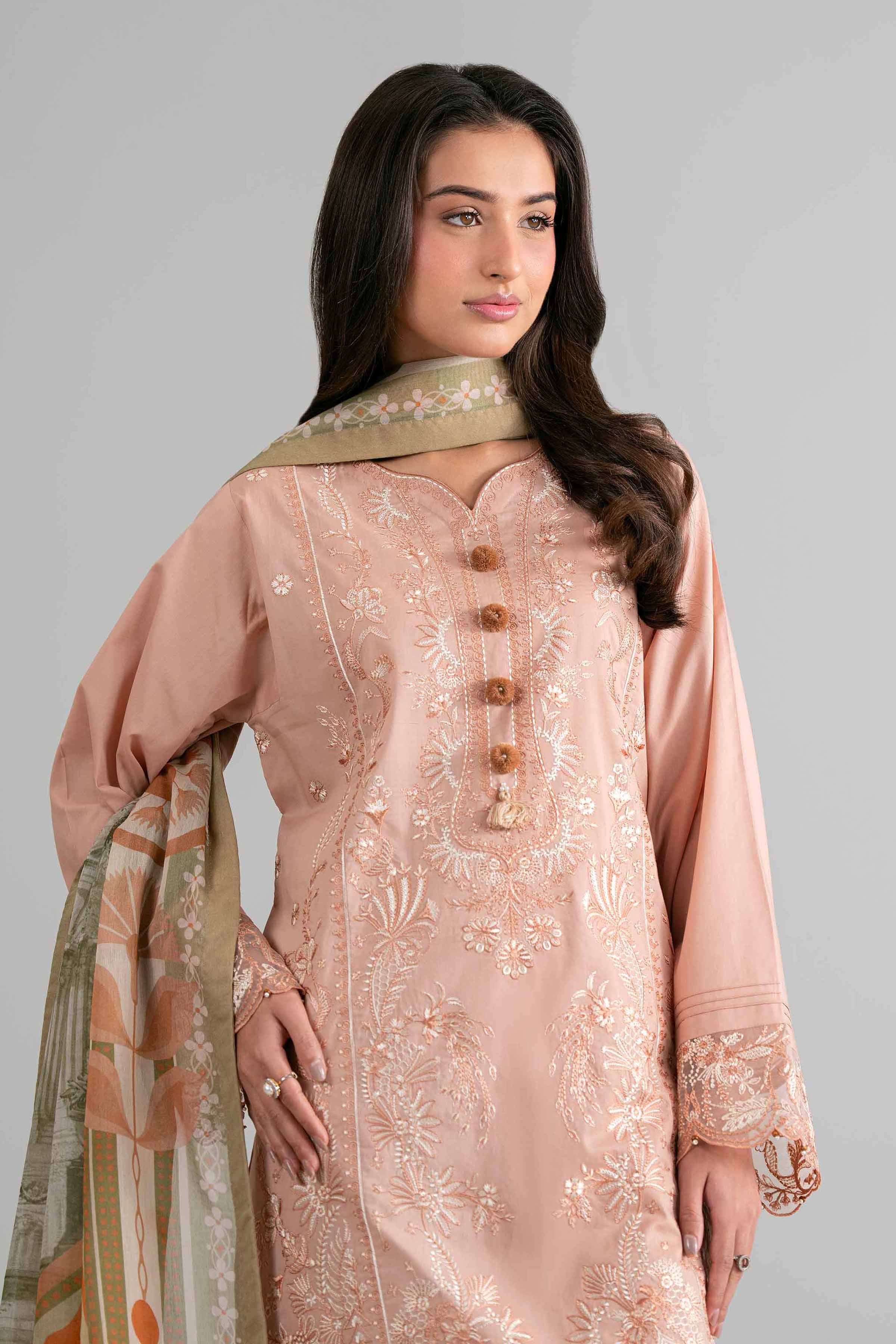3 Piece Embellished Raw Silk Suit