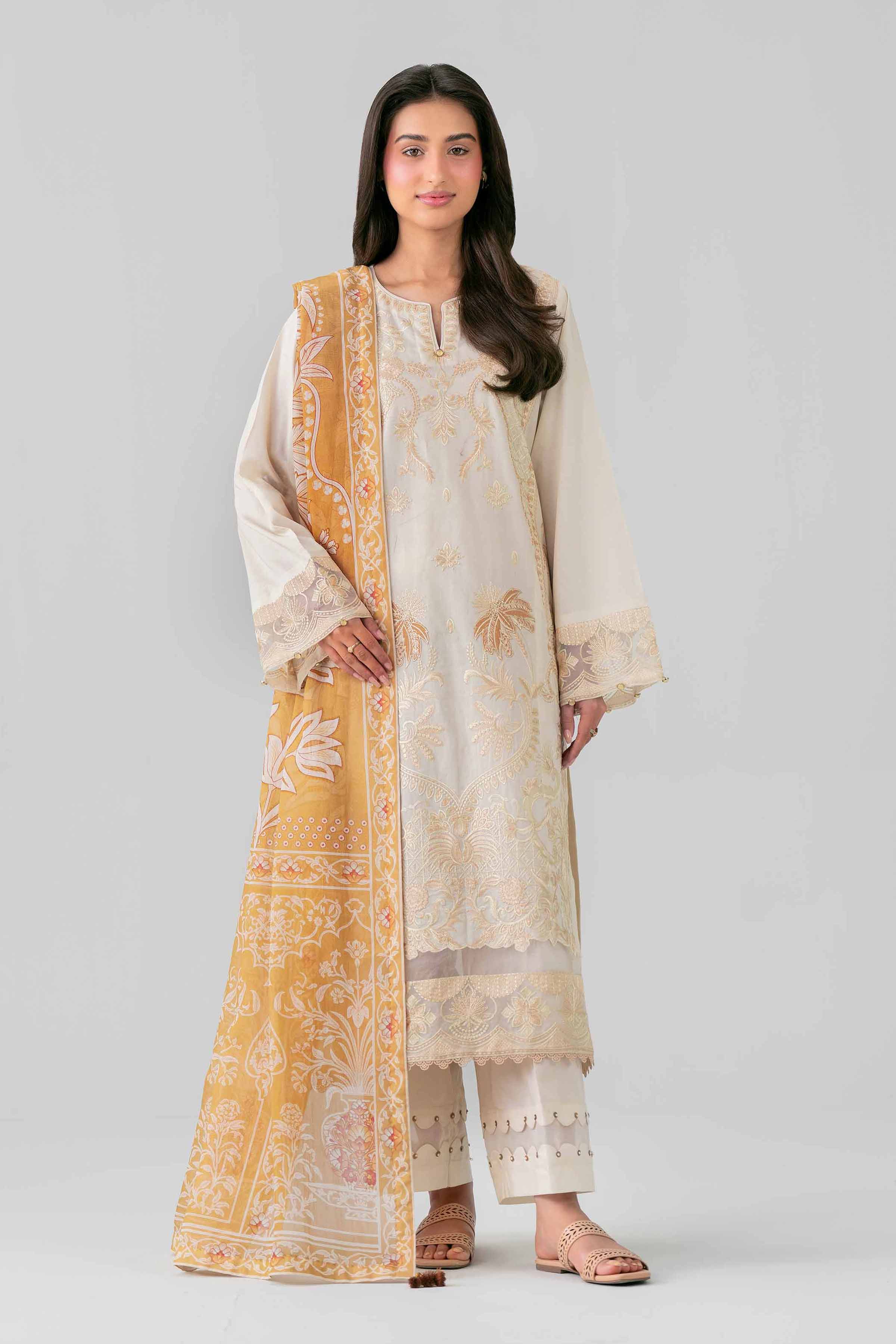 3 Piece - Digital Printed Embroidered Suit - 42601706