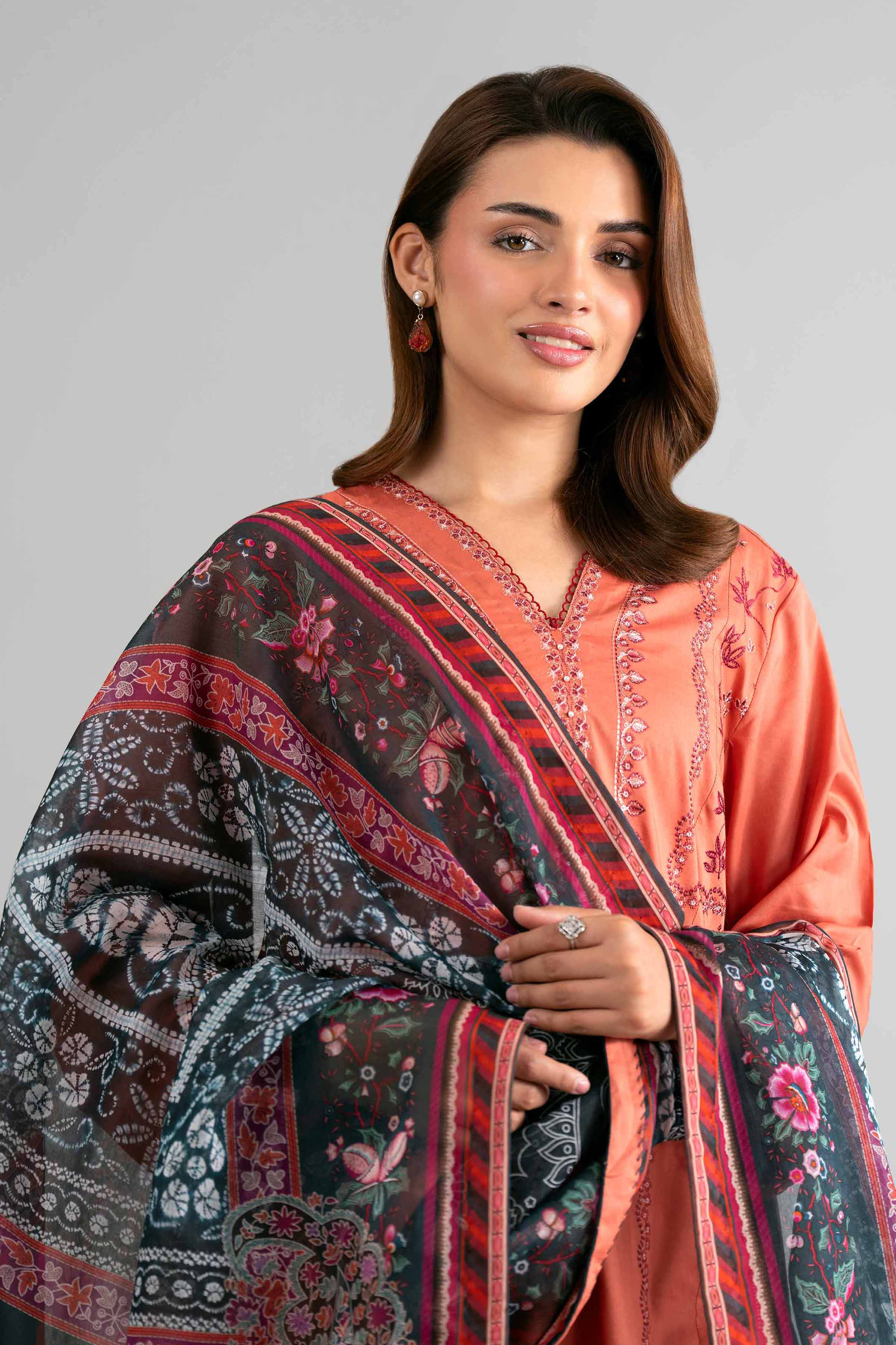 3 Piece - Digital Printed Embroidered Suit - 42601711