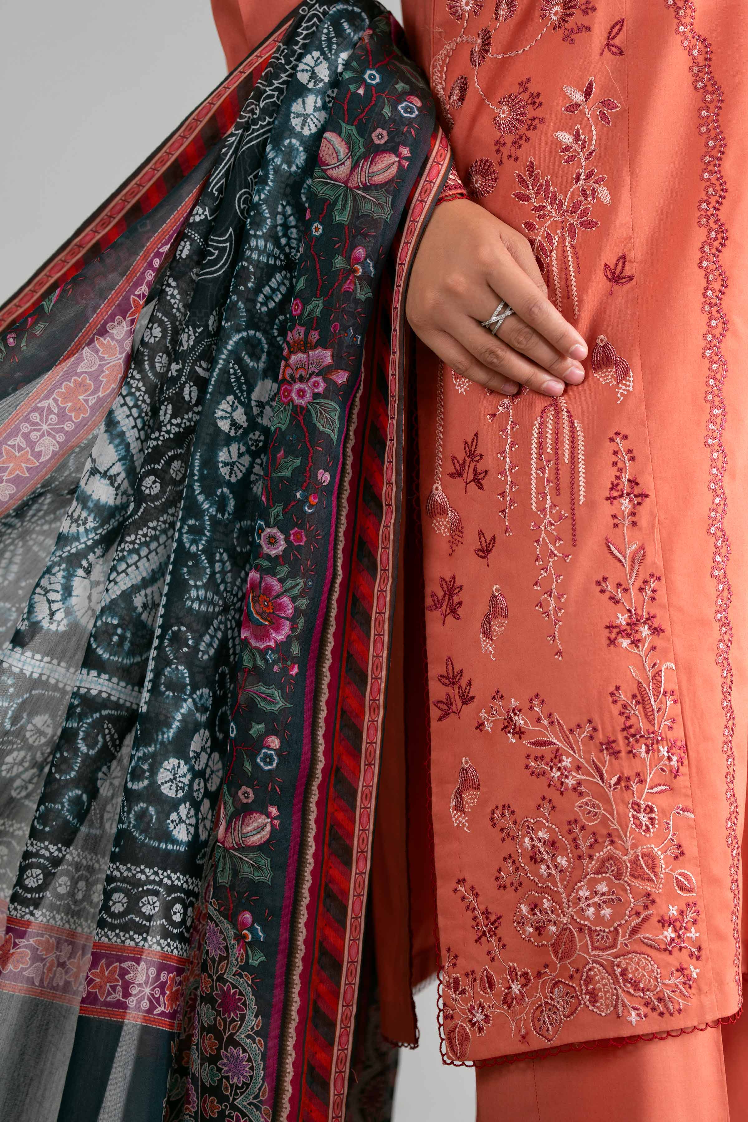 3 Piece - Digital Printed Embroidered Suit - 42601711