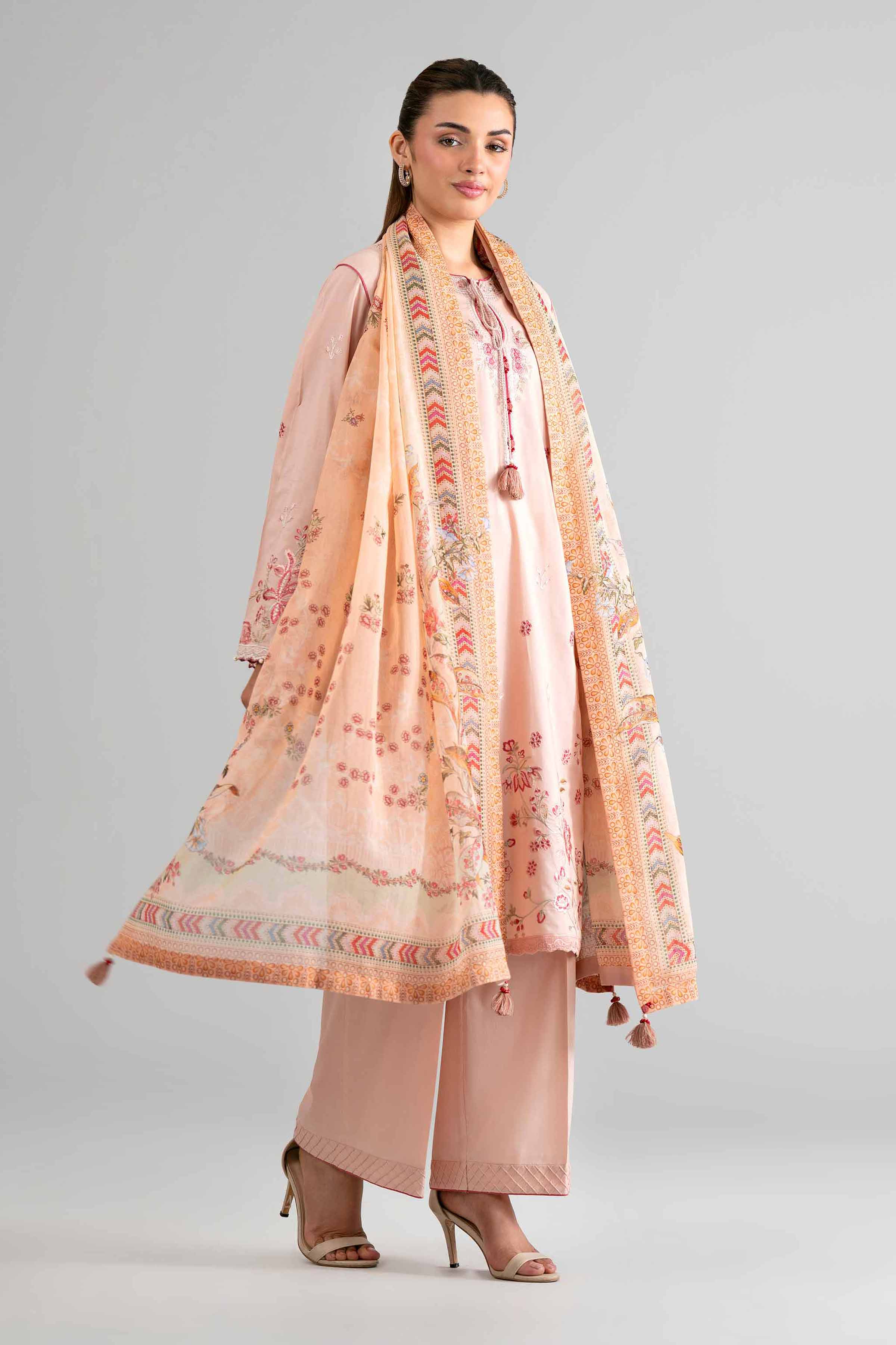 3 Piece - Digital Printed Embroidered Suit - 42601713