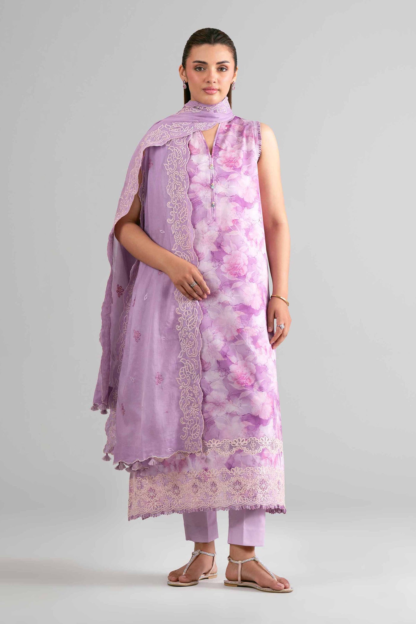 3 Piece Embroidered Cambric Suit
