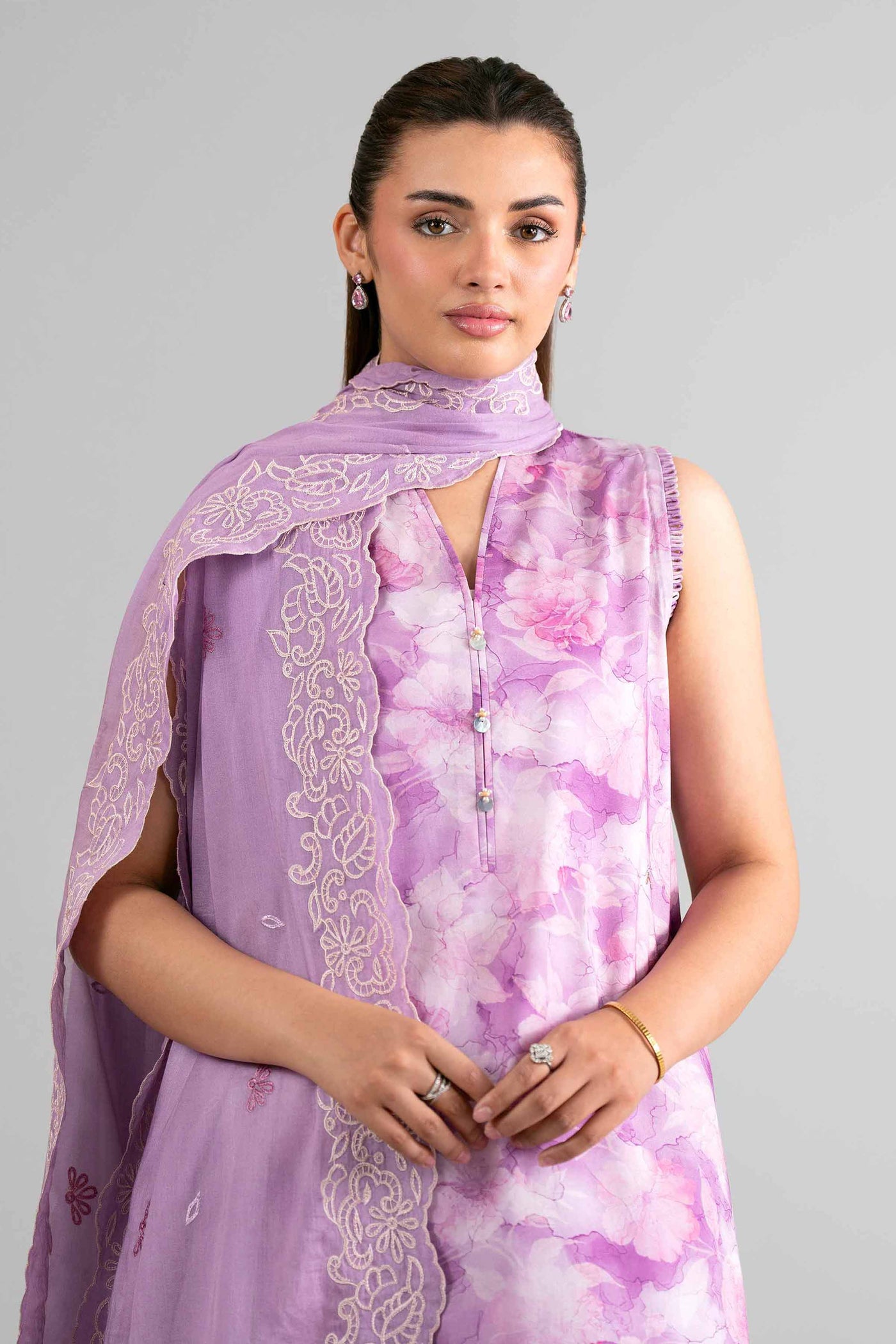 3 Piece Embroidered Cambric Suit