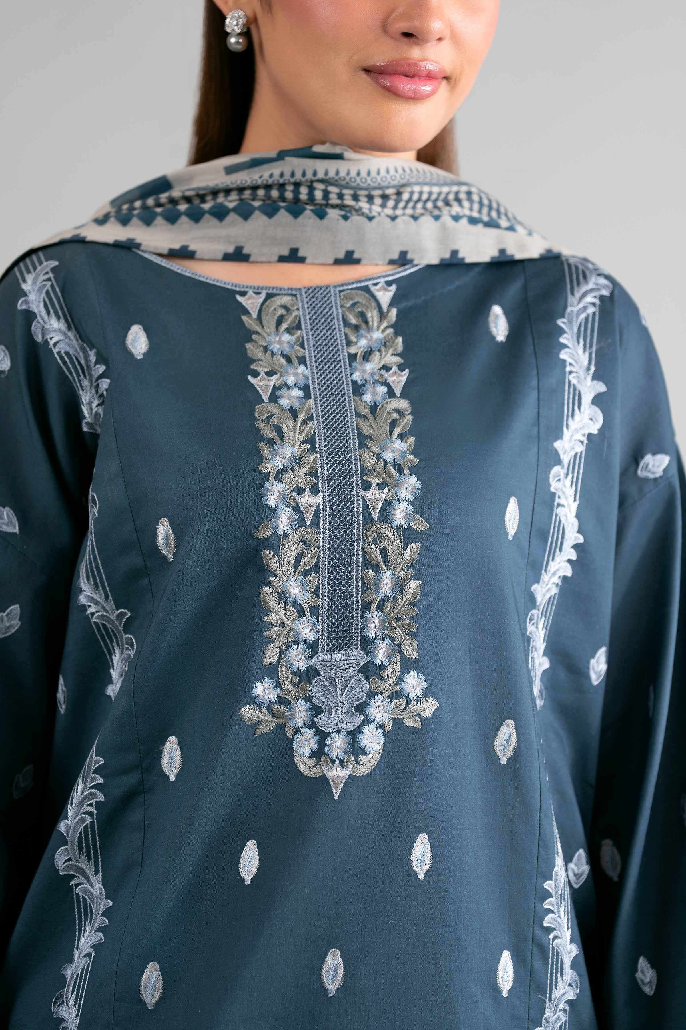 3 Piece - Digital Printed Embroidered Suit - 42601731