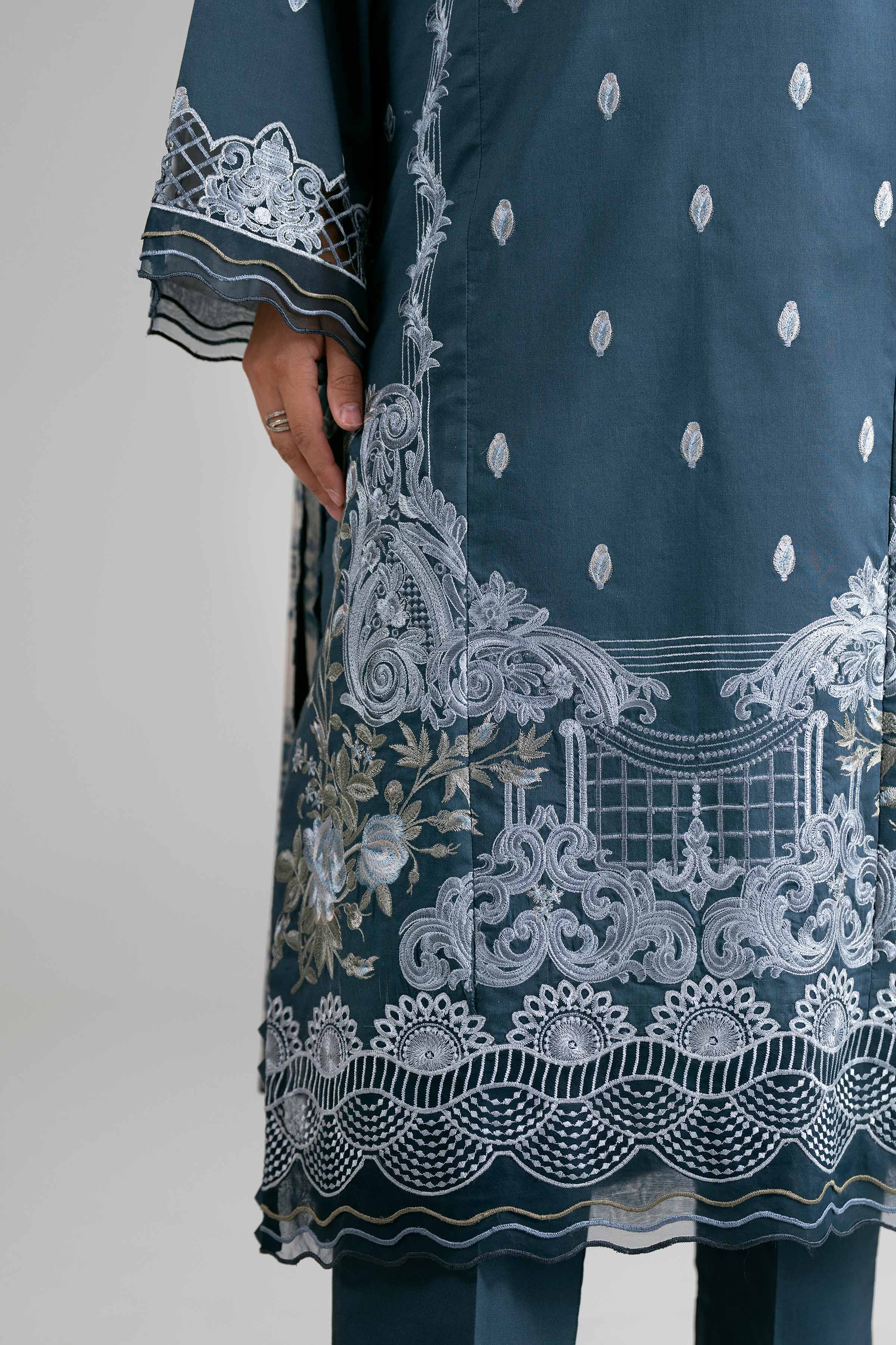 3 Piece - Digital Printed Embroidered Suit - 42601731