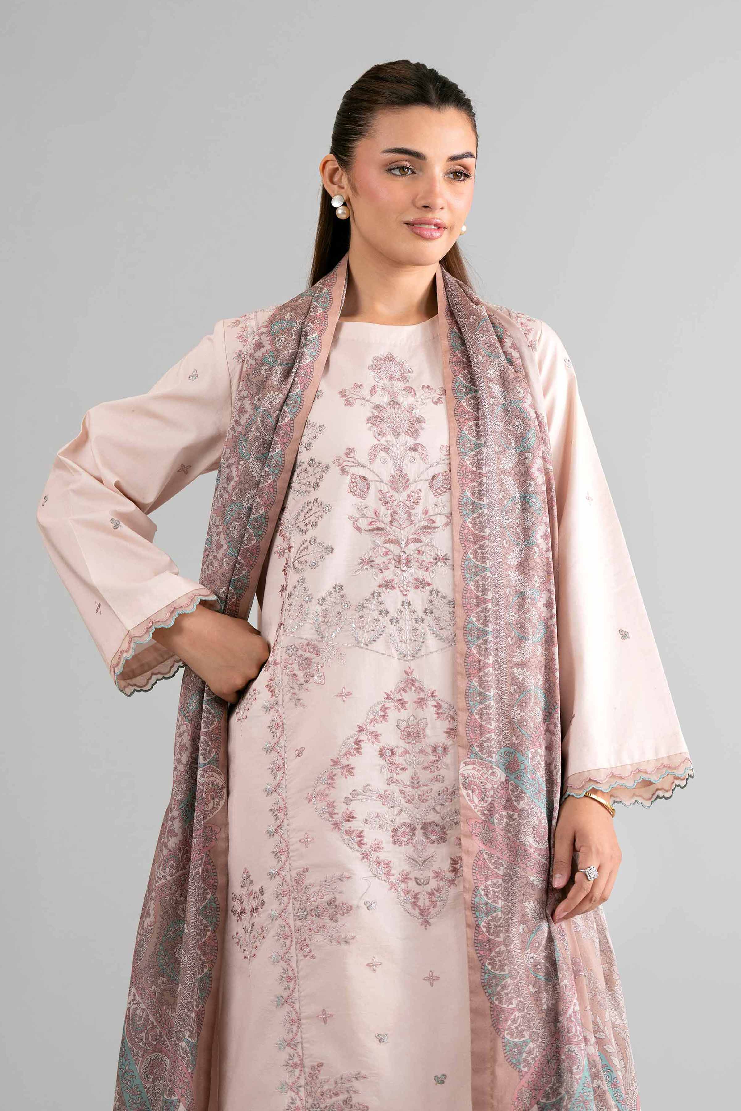 3 Piece - Digital Printed Embroidered Suit - 42601732