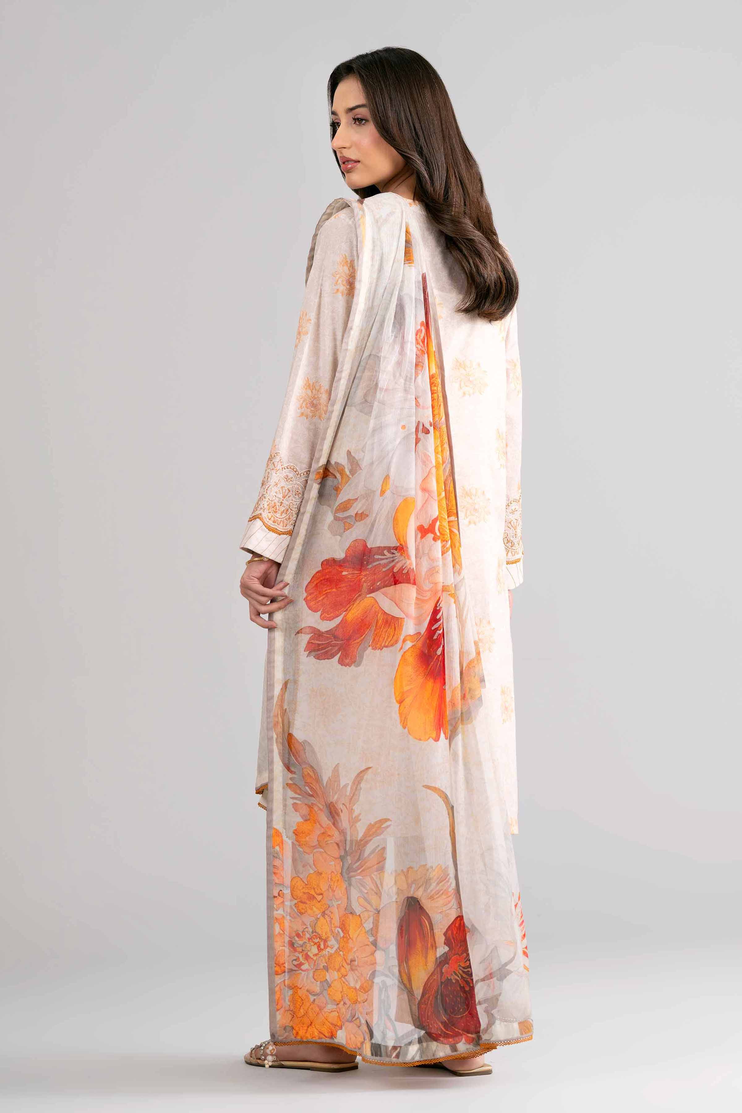 3 Piece - Digital Printed Embroidered Suit - 42601739