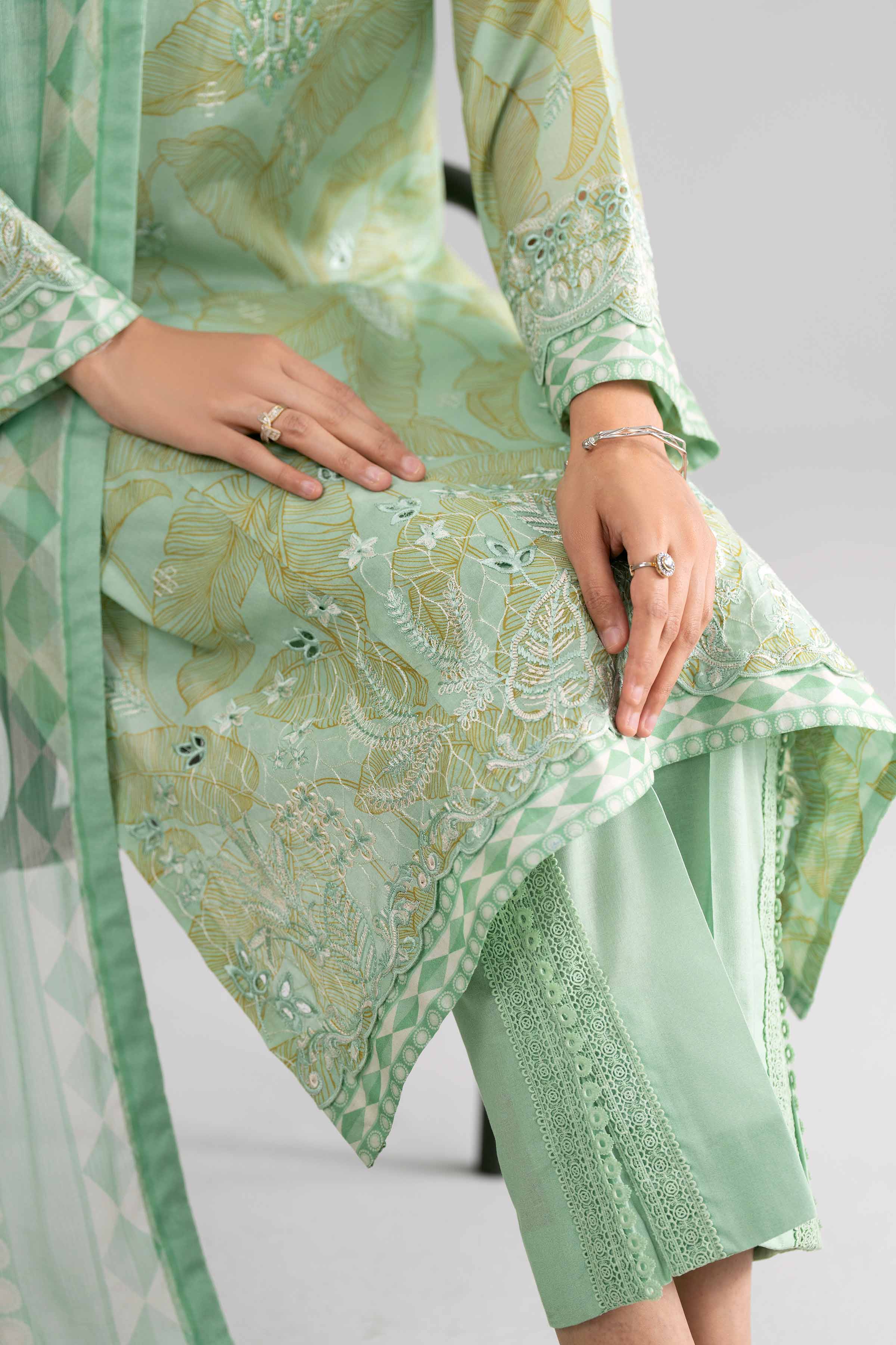 3 Piece - Digital Printed Embroidered Suit - 42601742
