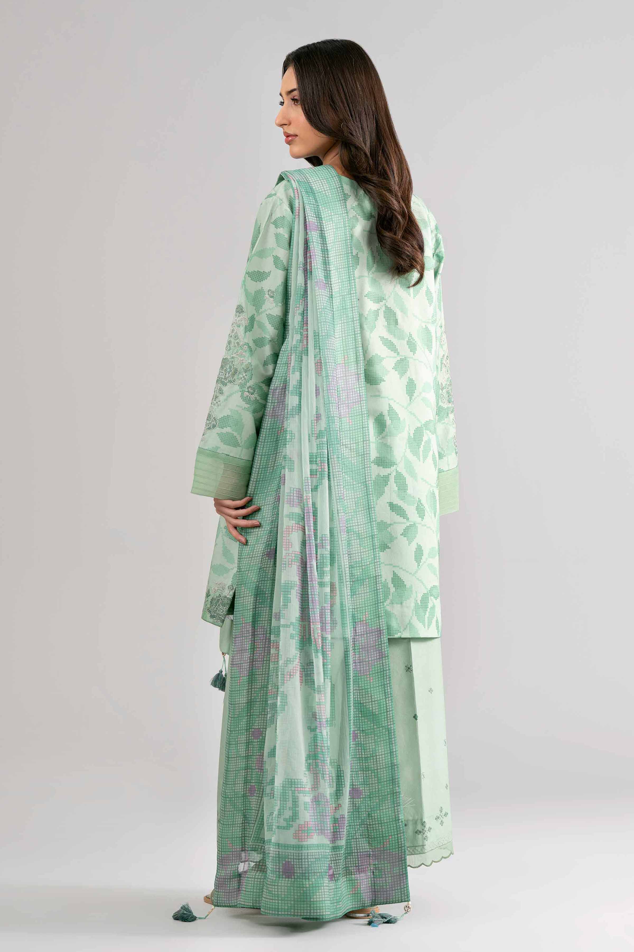 3 Piece - Digital Printed Embroidered Suit - 42601743