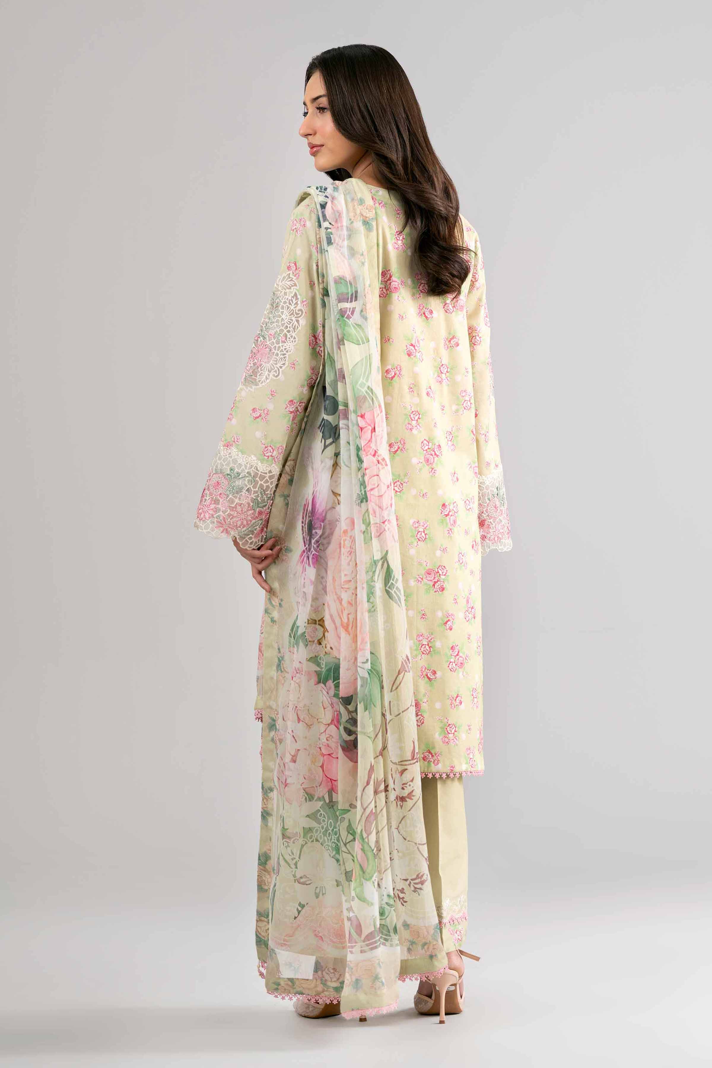 3 Piece - Digital Printed Embroidered Suit - 42601744