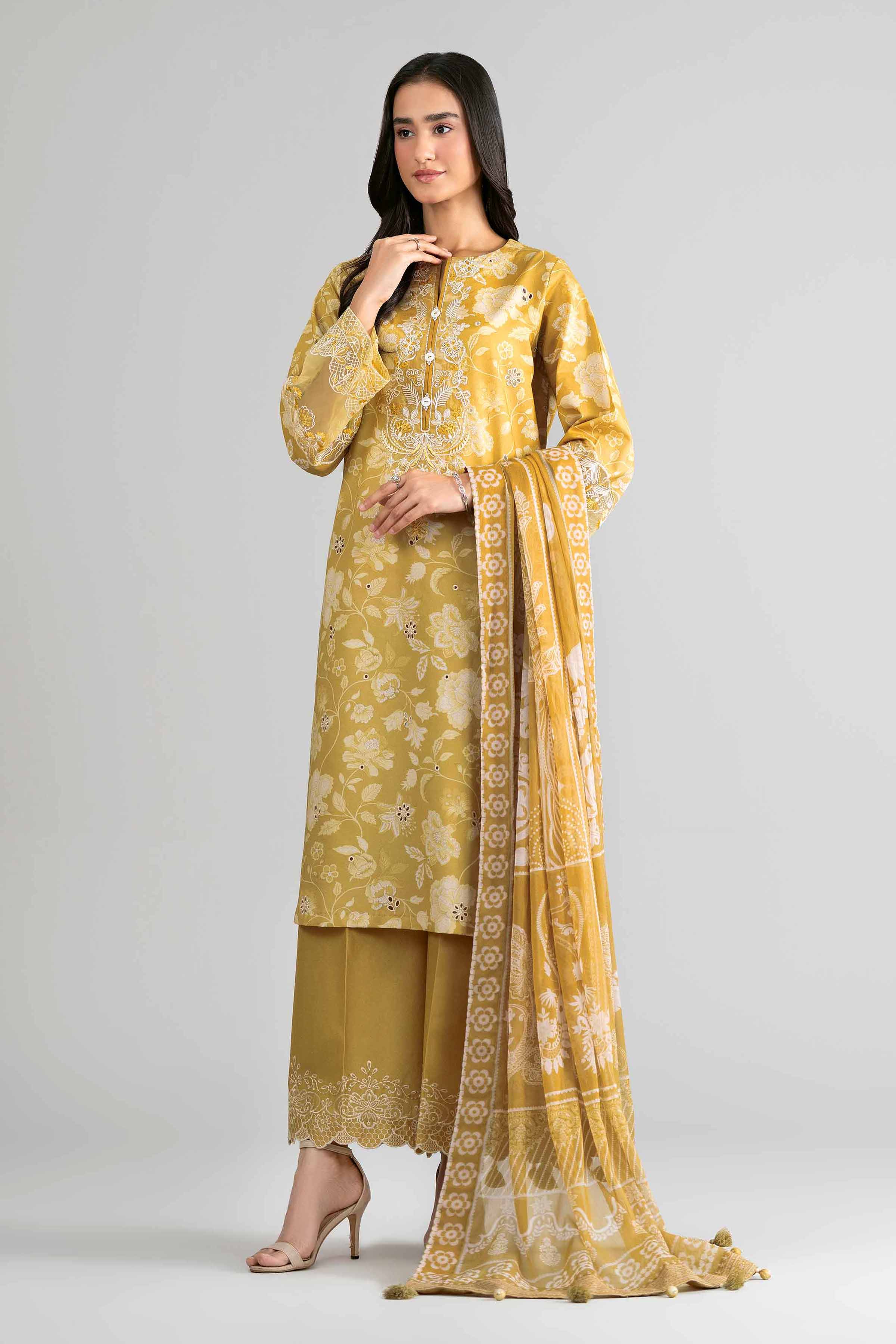 3 Piece - Digital Printed Embroidered Suit - 42601745