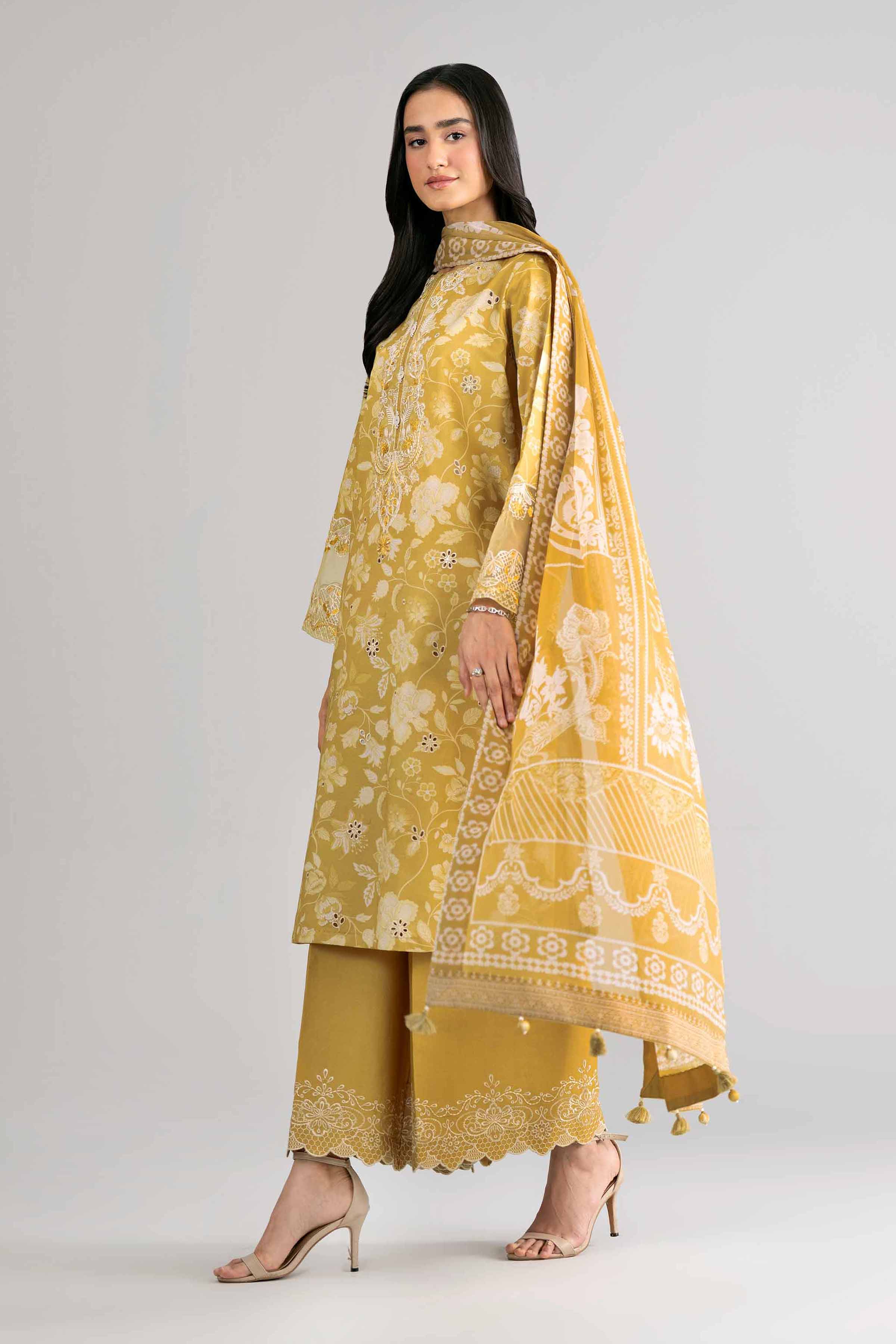 3 Piece - Digital Printed Embroidered Suit - 42601745
