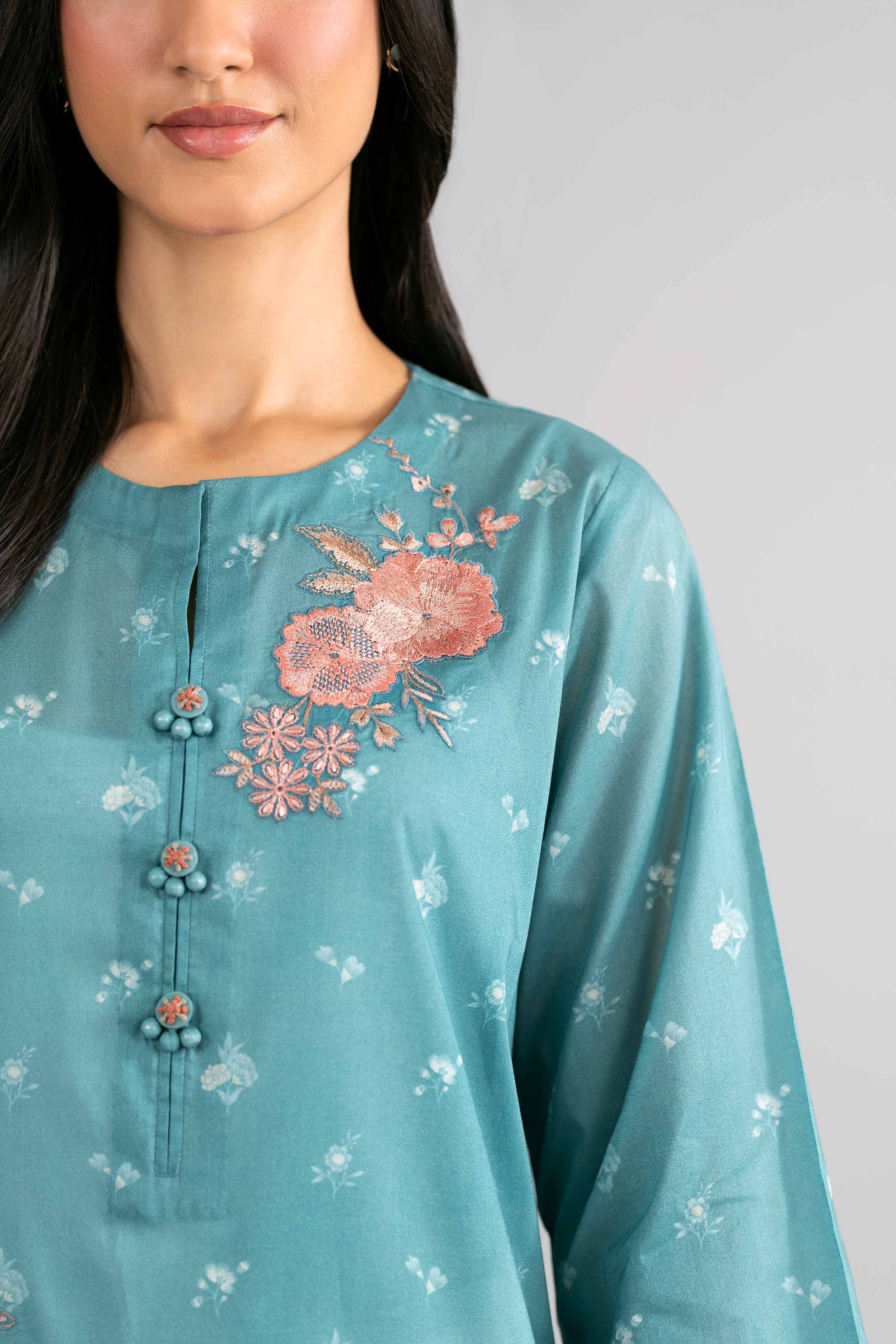3 Piece - Digital Printed Embroidered Suit - 42601748