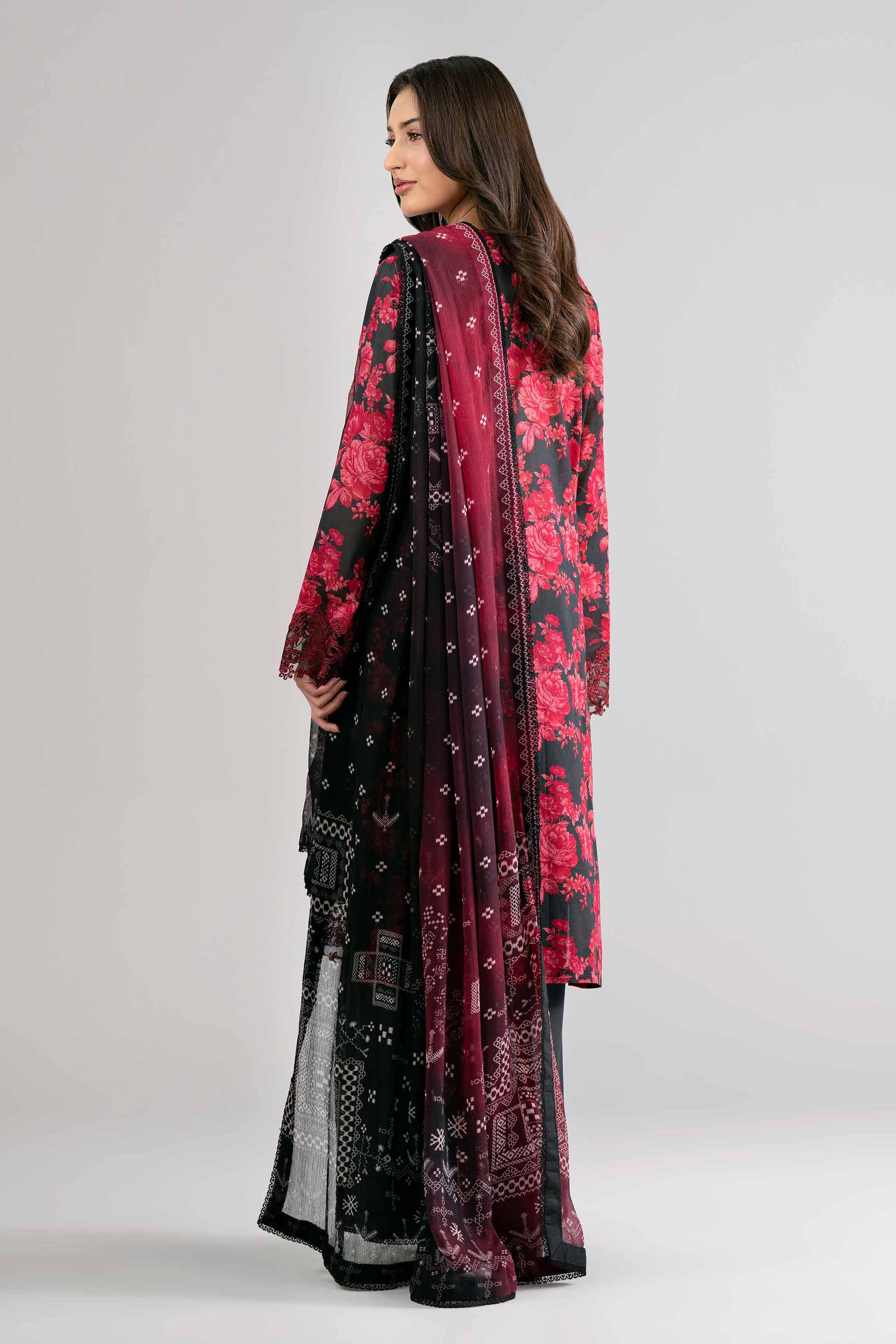 3 Piece - Digital Printed Embroidered Suit - 42601749