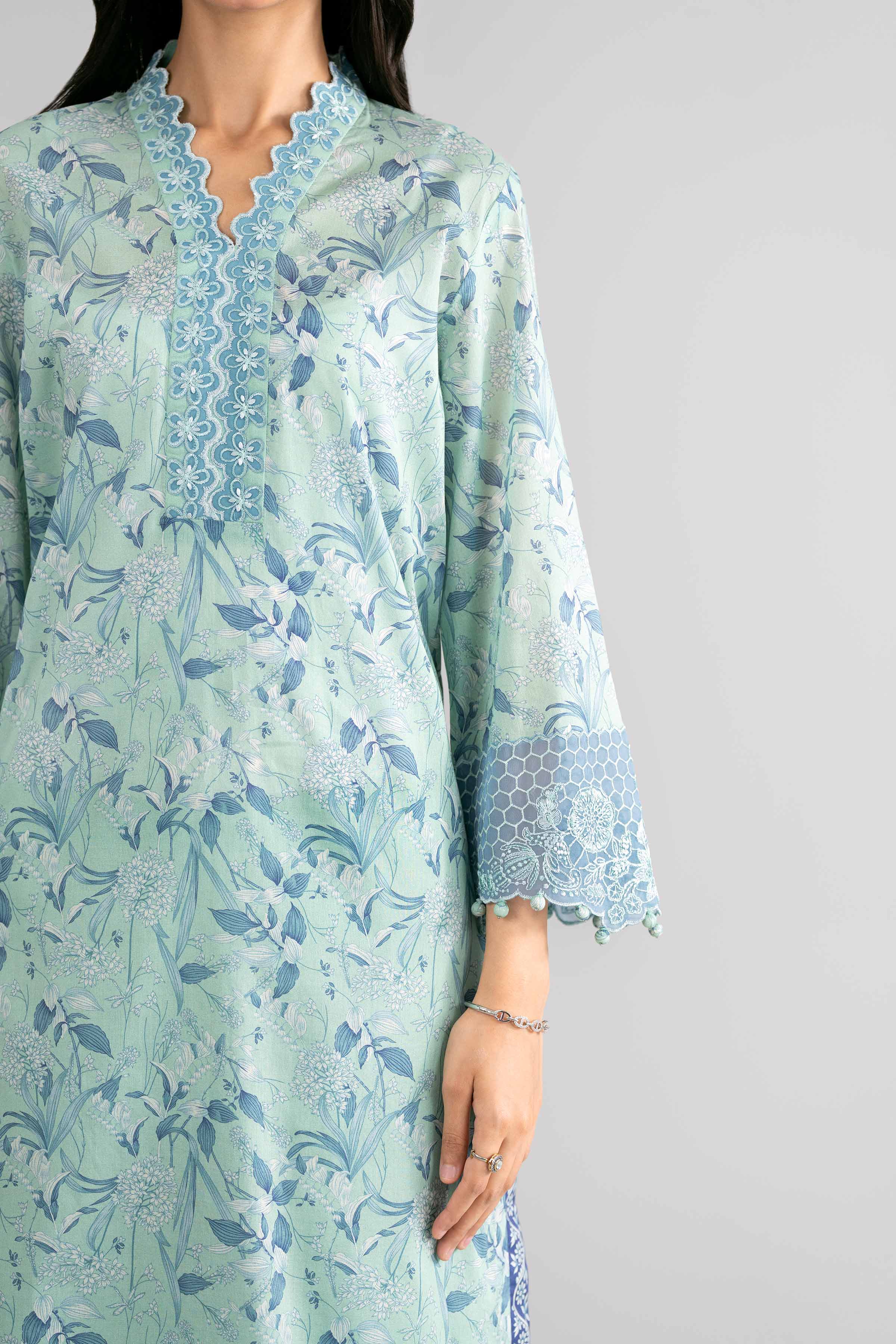 3 Piece Unstitched Embroidered Twill Linen Suit
