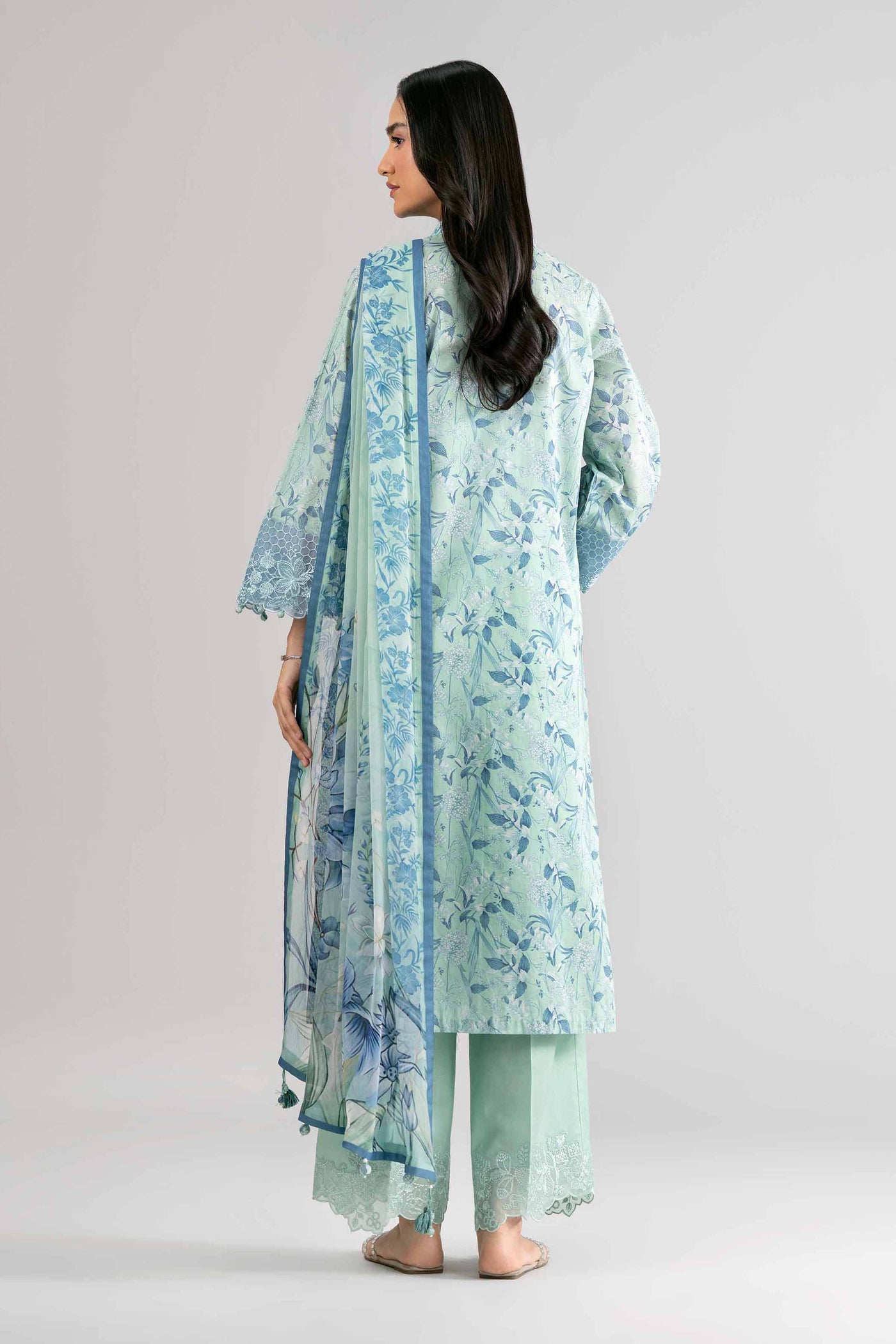 3 Piece Unstitched Embroidered Twill Linen Suit