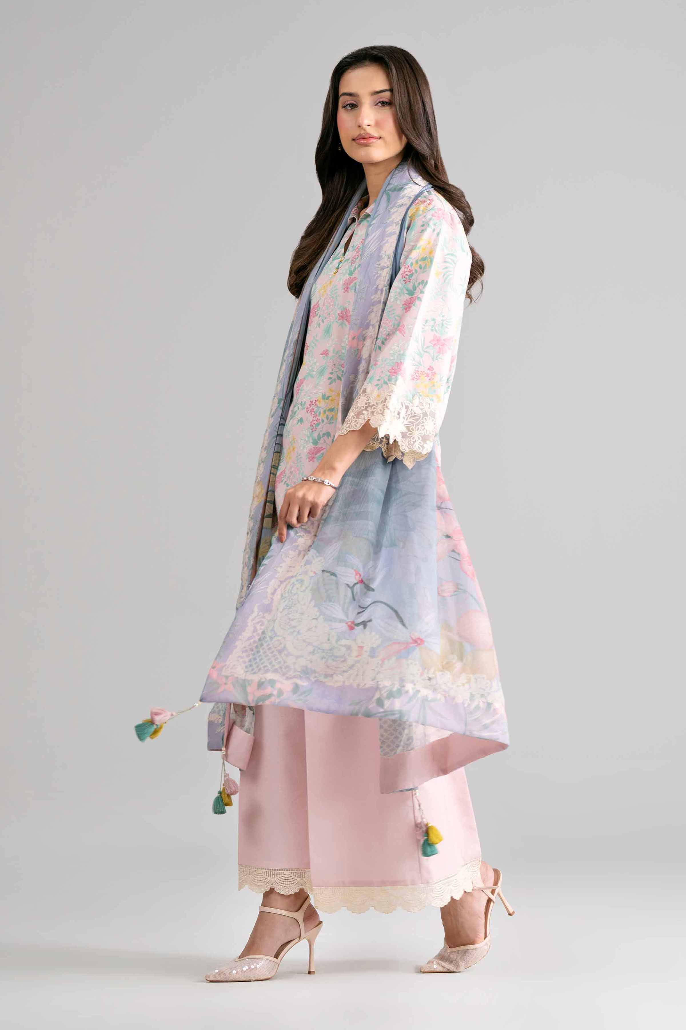 3 Piece Unstitched Embroidered Twill Linen Suit