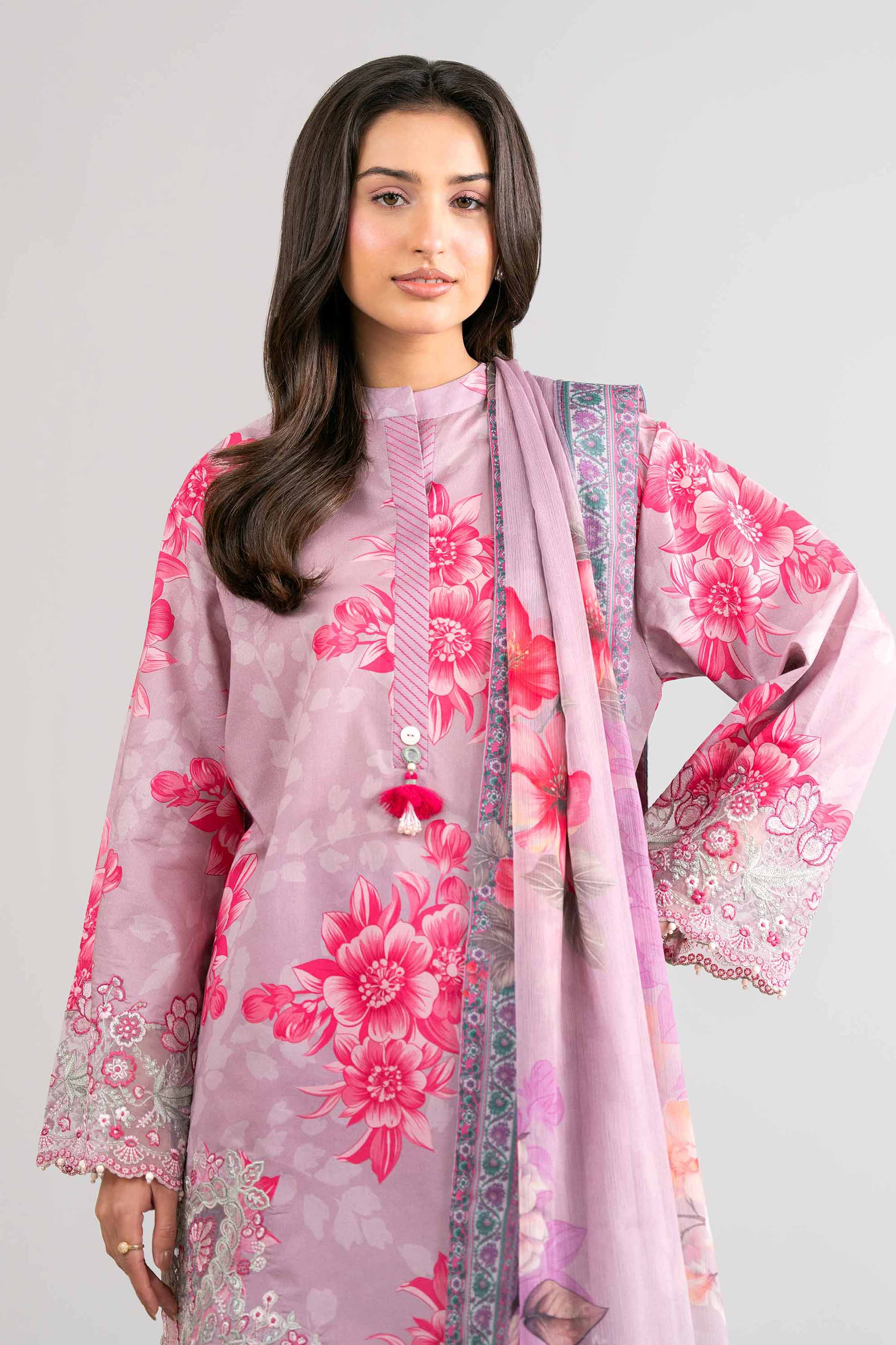3 Piece - Digital Printed Embroidered Suit - 42601754