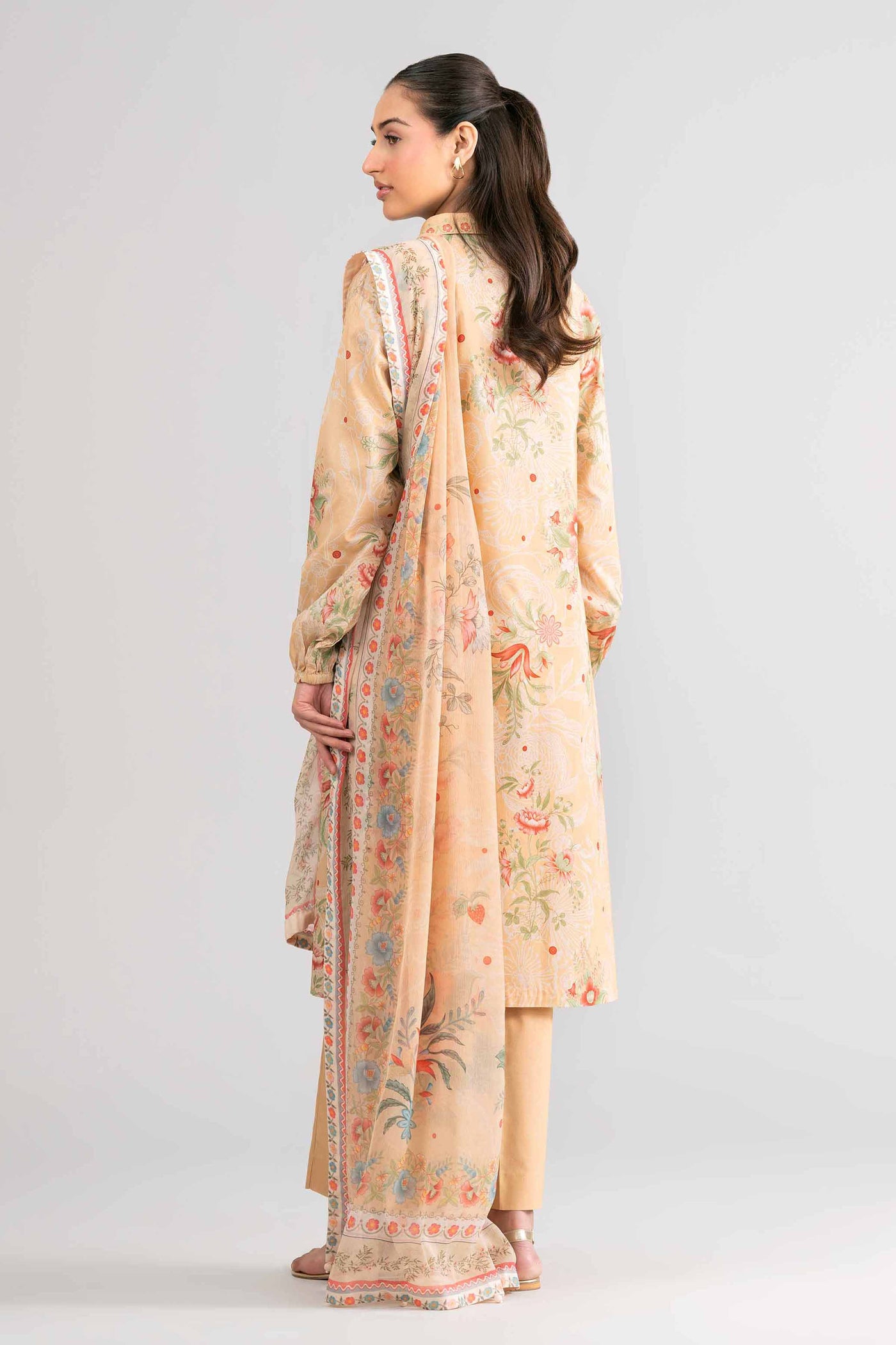 3 Piece Unstitched Embroidered Twill Linen Suit