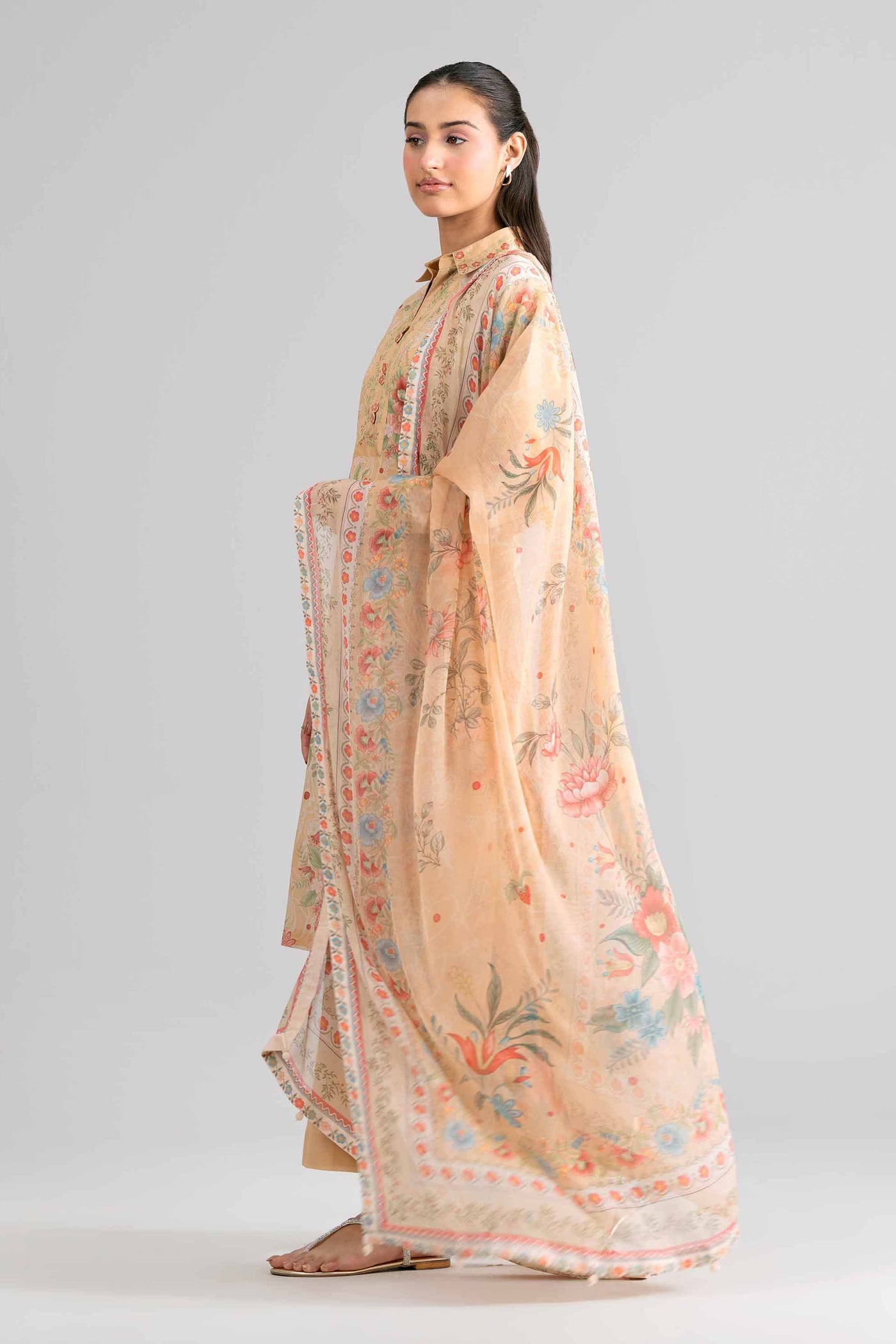 3 Piece Unstitched Embroidered Twill Linen Suit