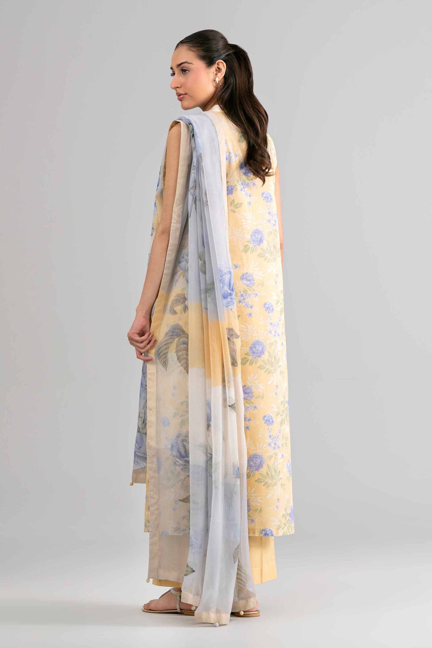 3 Piece Unstitched Embroidered Linen Suit