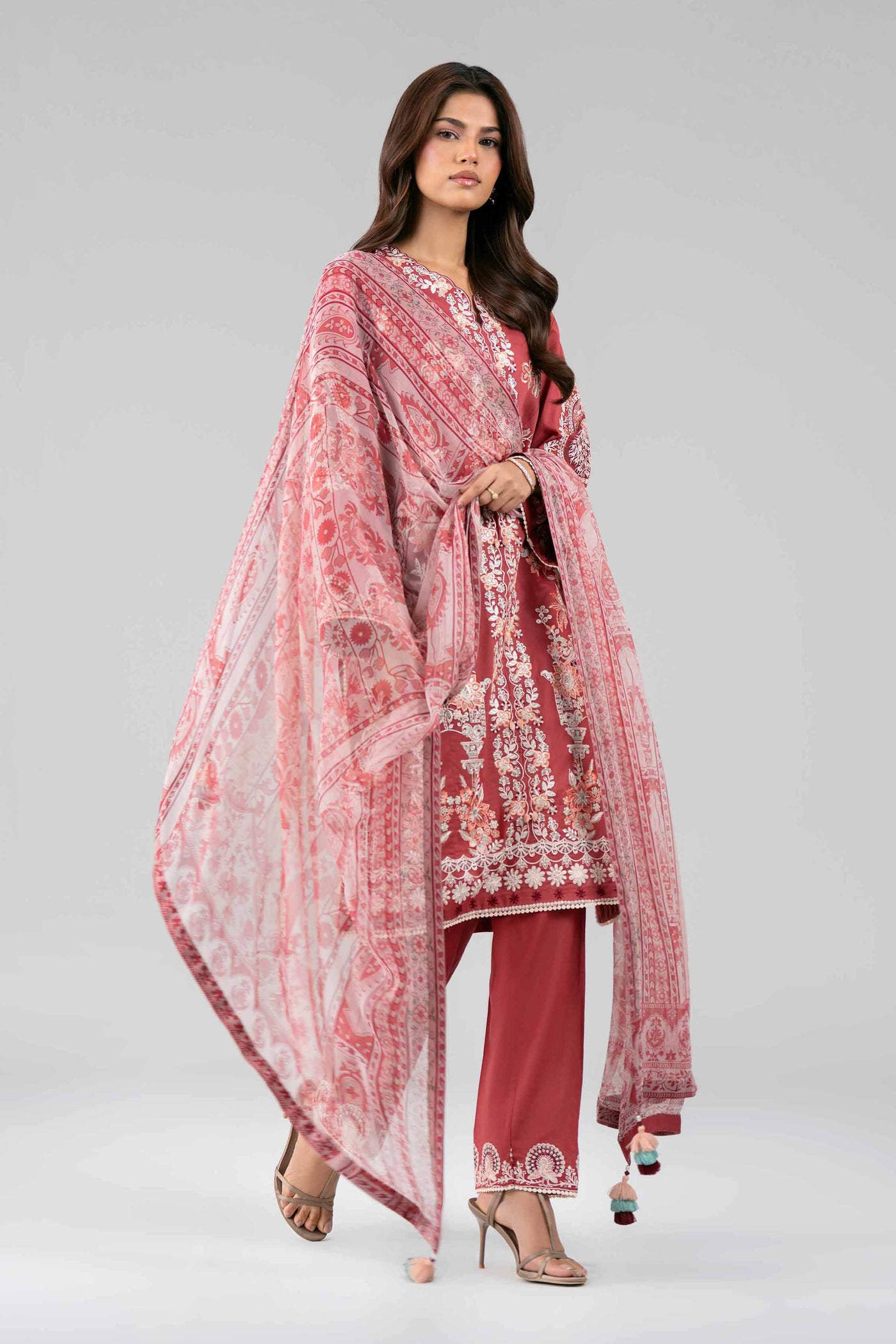 3 Piece Embroidered Velvet Suit