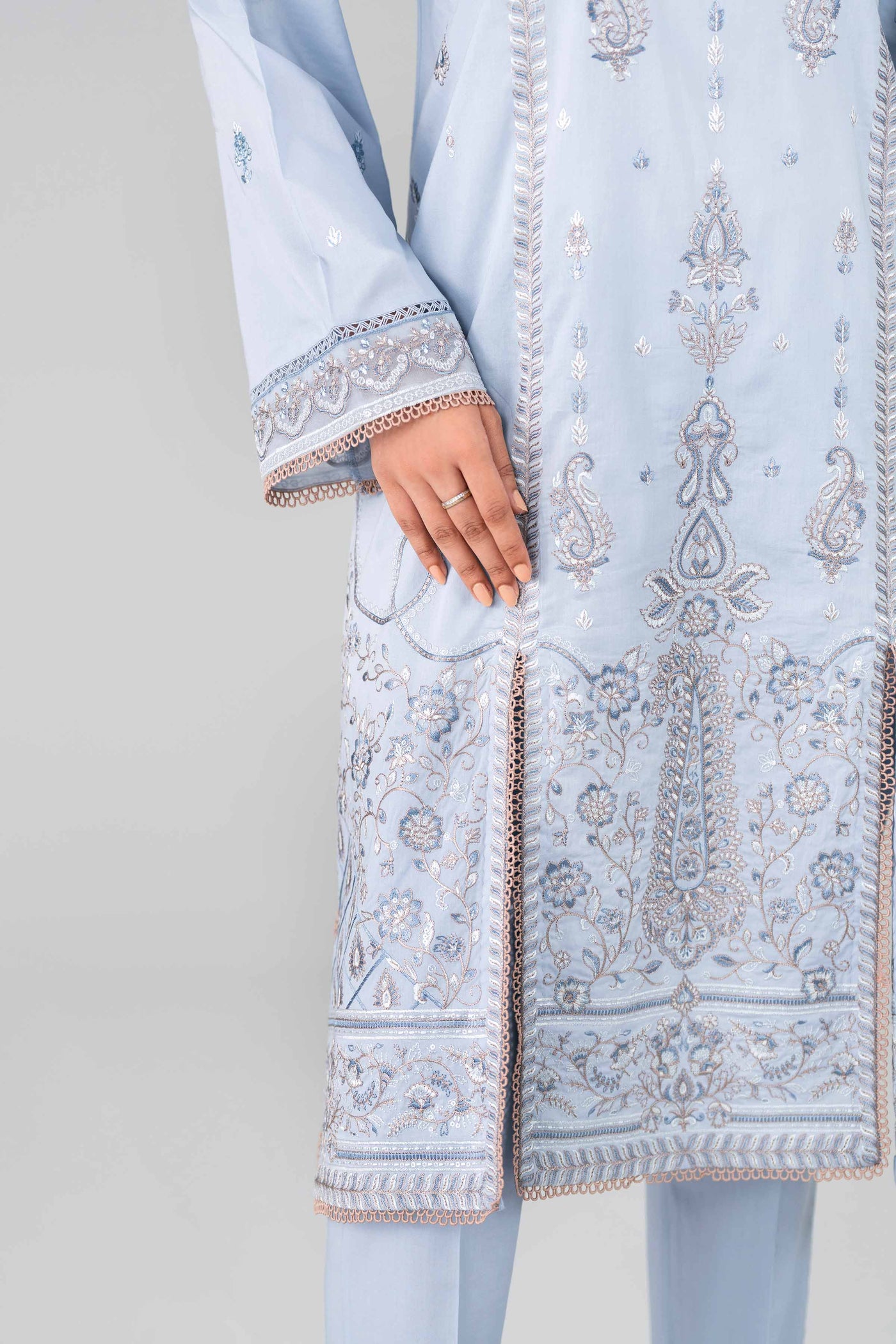 3 Piece Embroidered Organza Suit