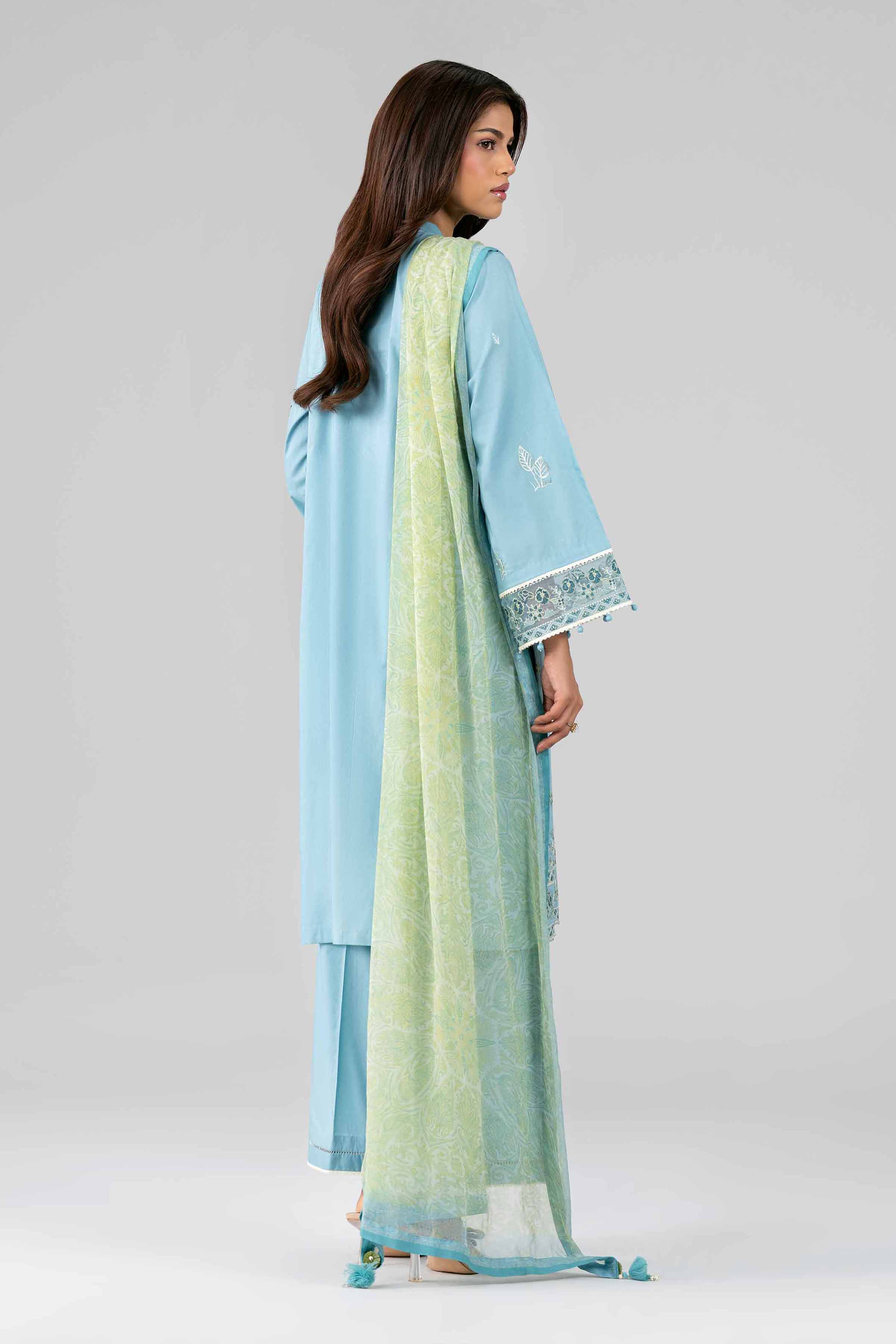 3 Piece Unstitched Embroidered Cambric Suit | MPT-2709-A