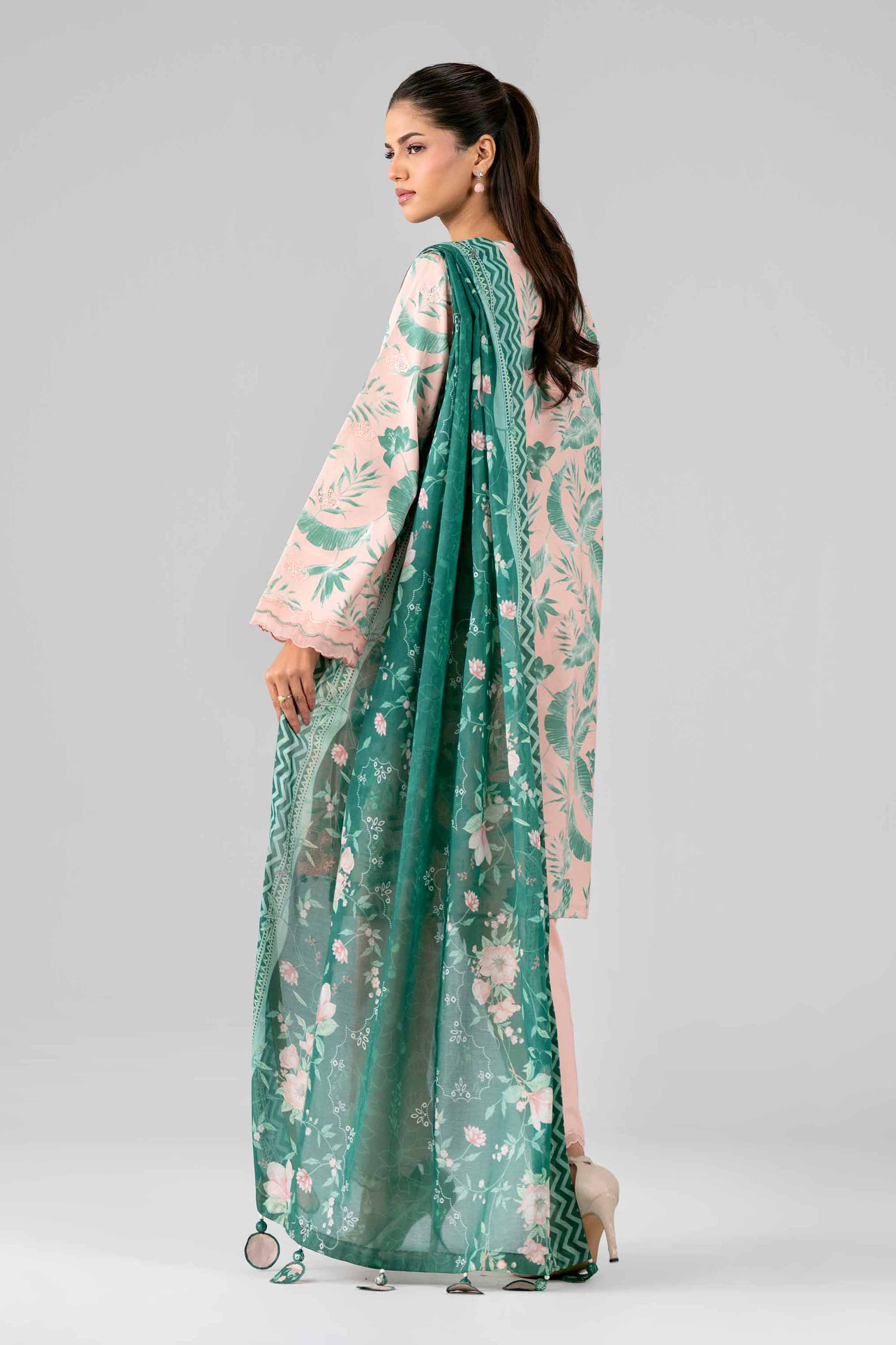 3 Piece - Printed Embroidered Suit - 42601779