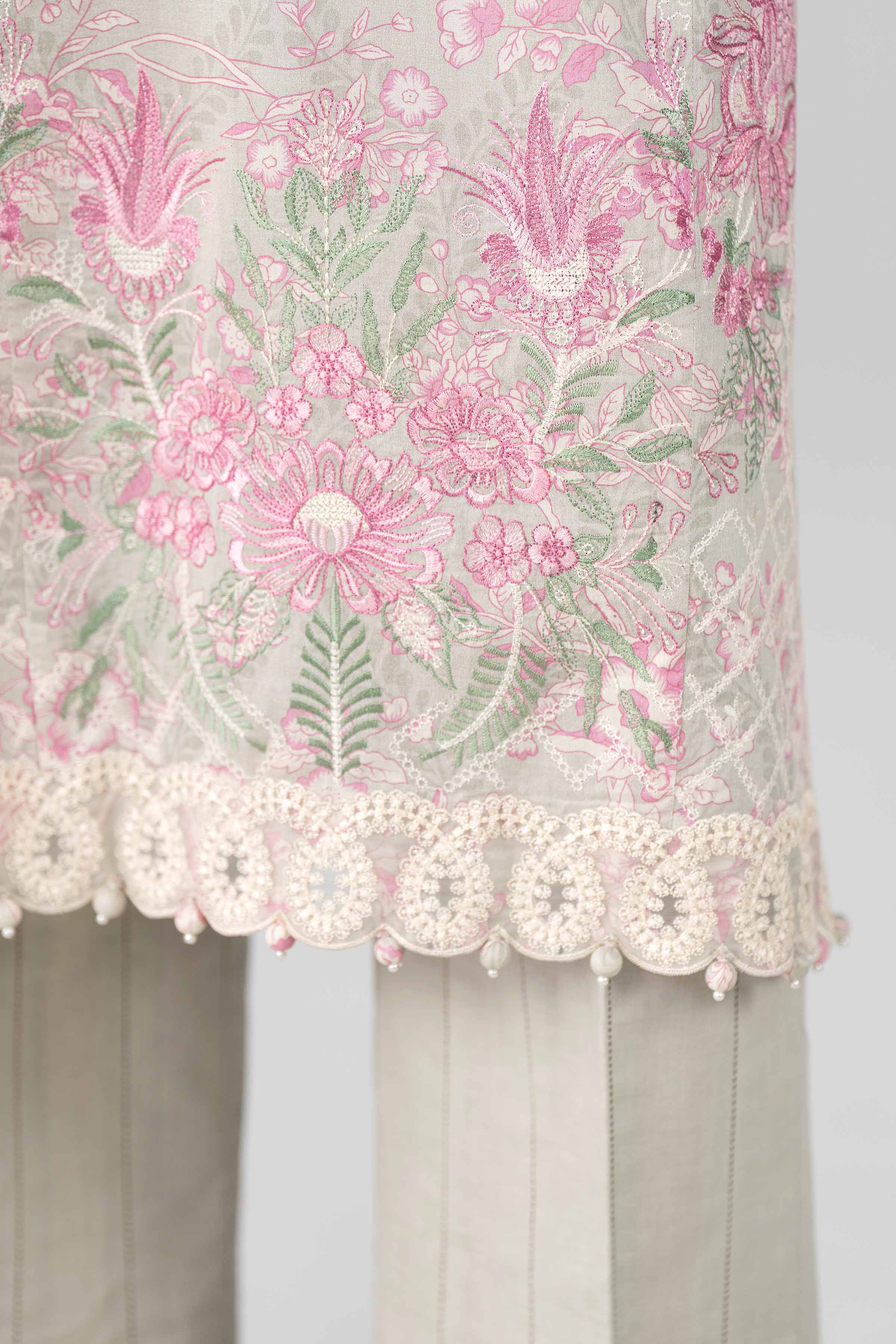 3 Piece - Printed Embroidered Suit - 42601780