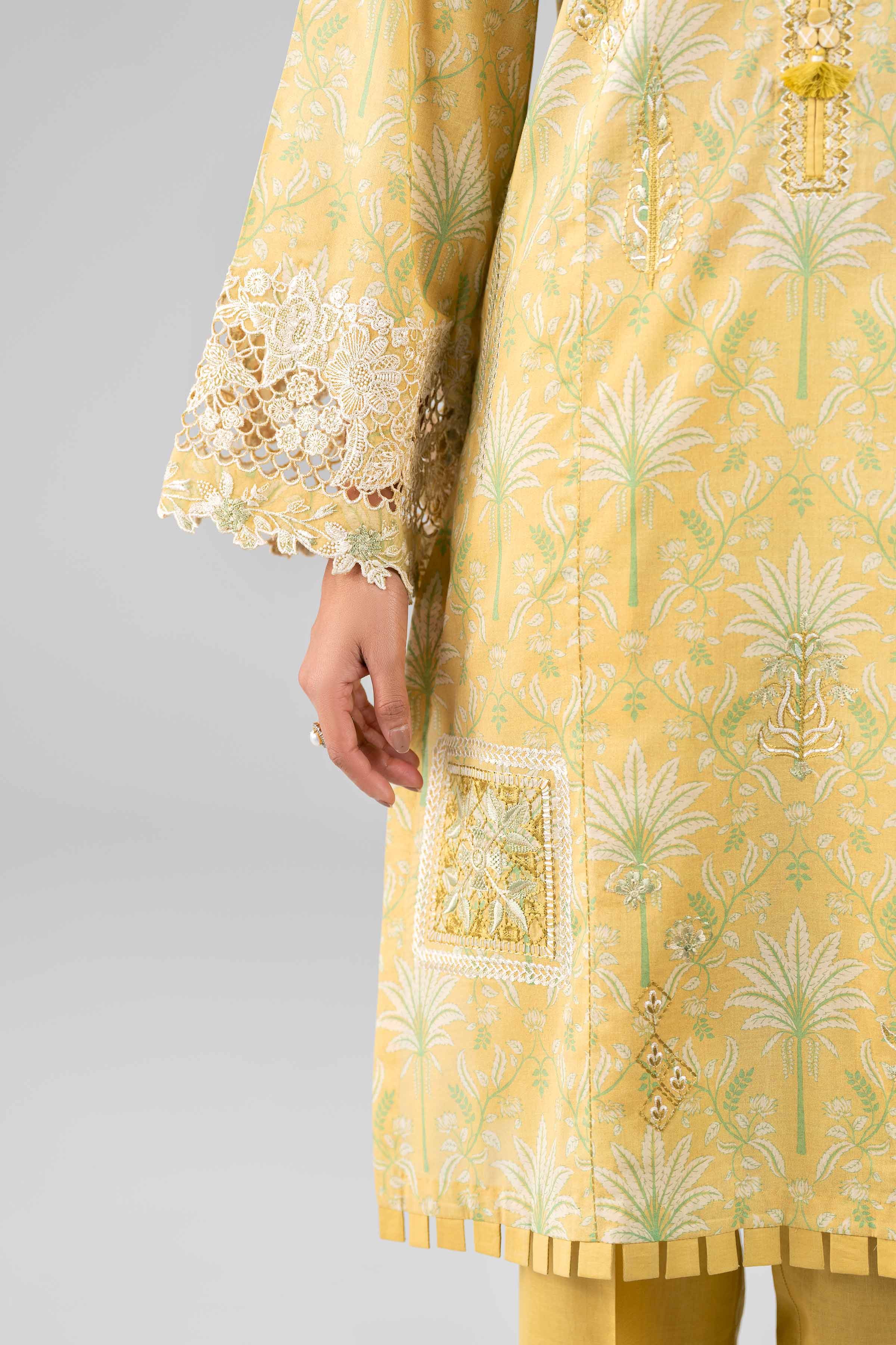 3 Piece - Printed Embroidered Suit - 42601782