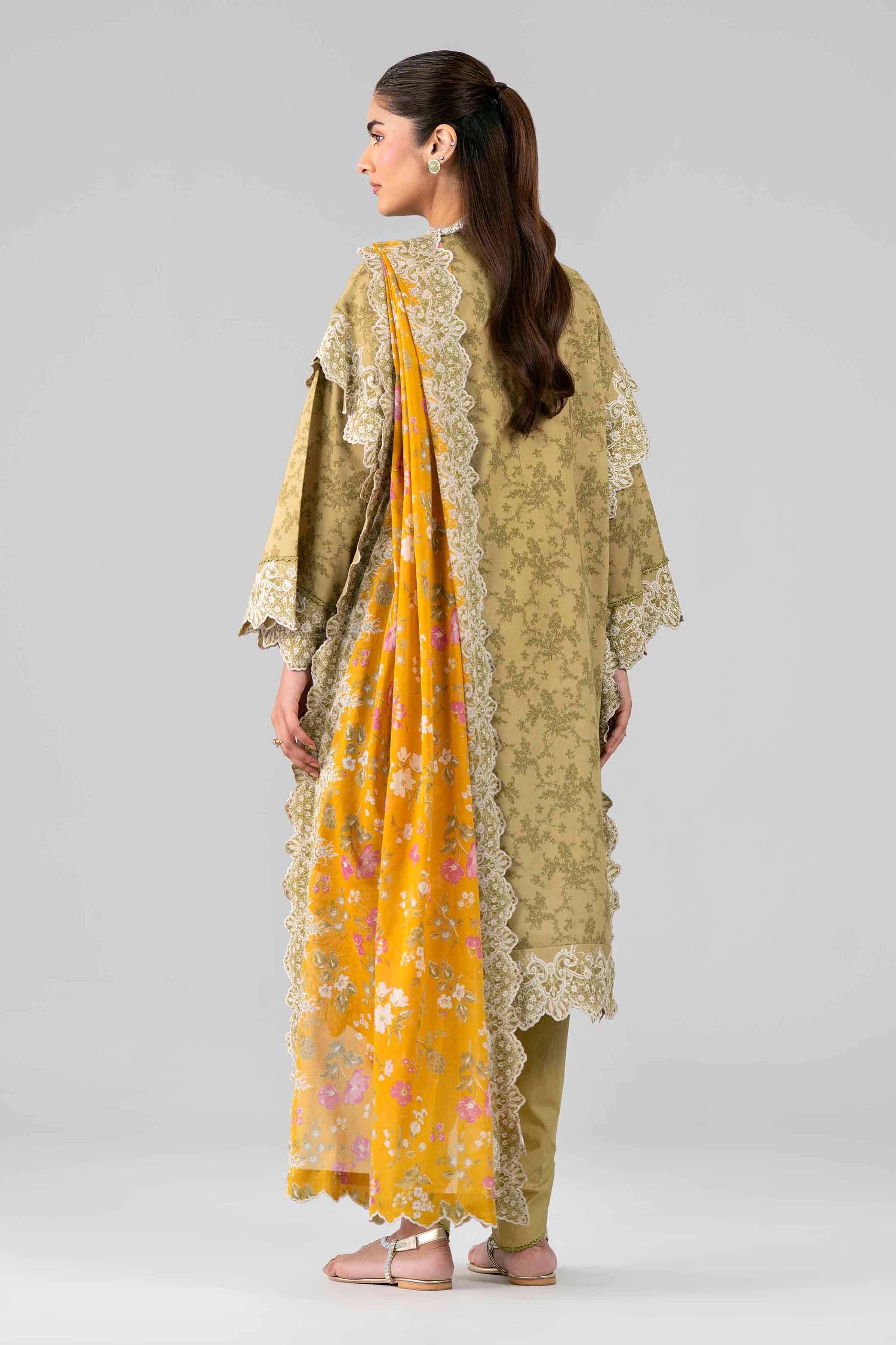 3 Piece - Printed Embroidered Suit - 42601785