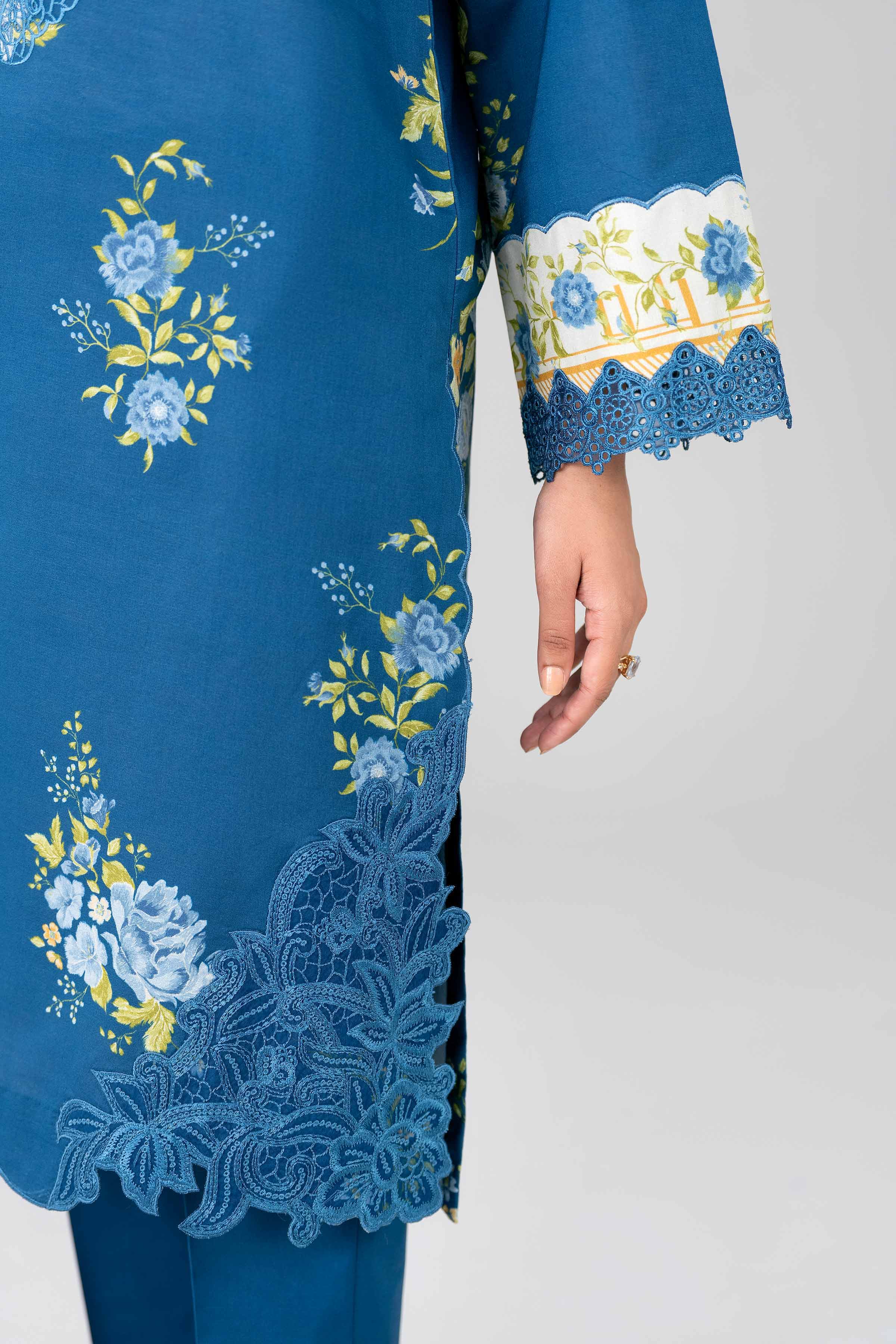 3 Piece - Printed Embroidered Suit - 42601786