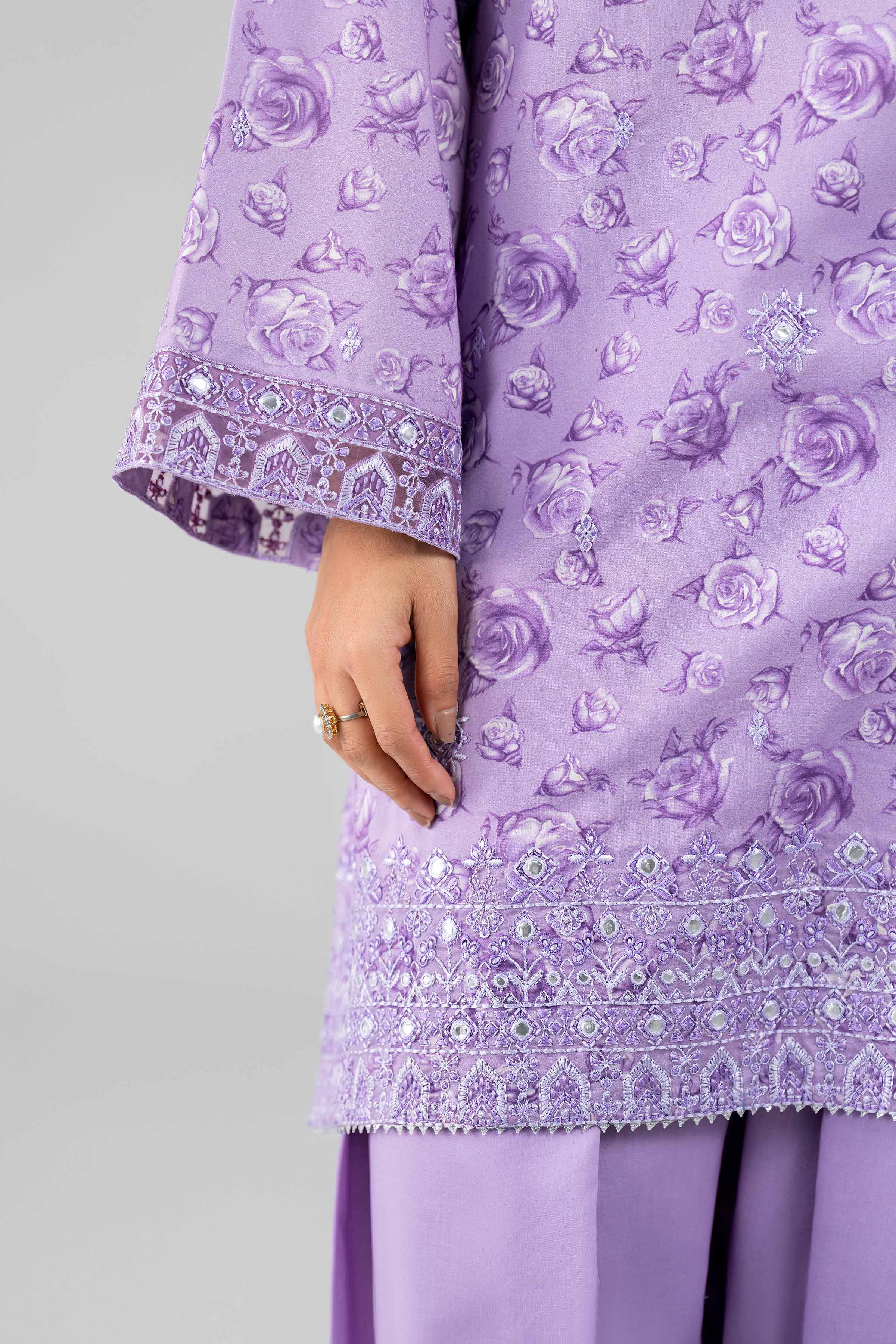 3 Piece - Printed Embroidered Suit - 42601787