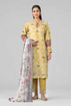 3 Piece Embroidered Raw Silk Suit