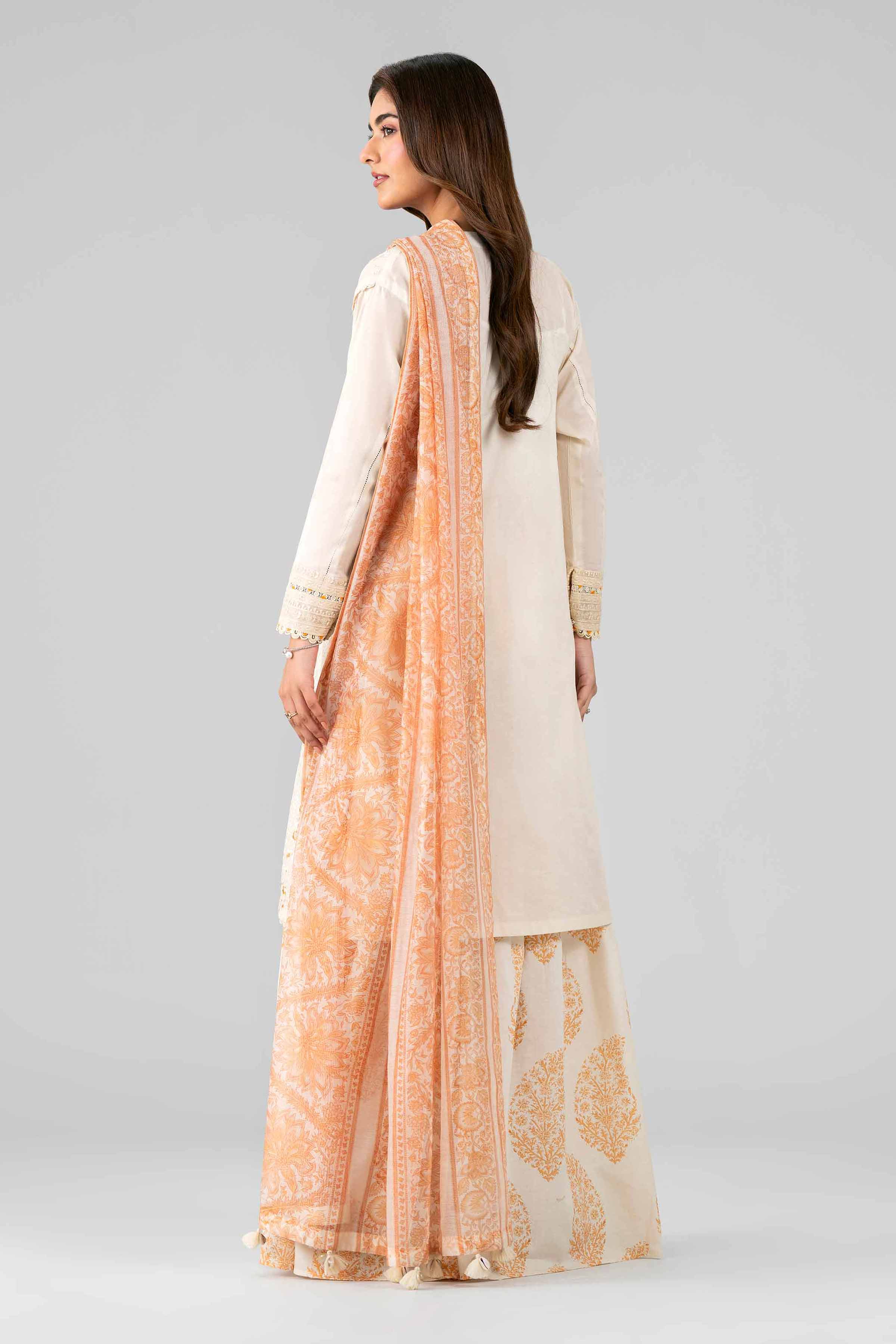3 Piece - Printed Embroidered Suit - 42601789