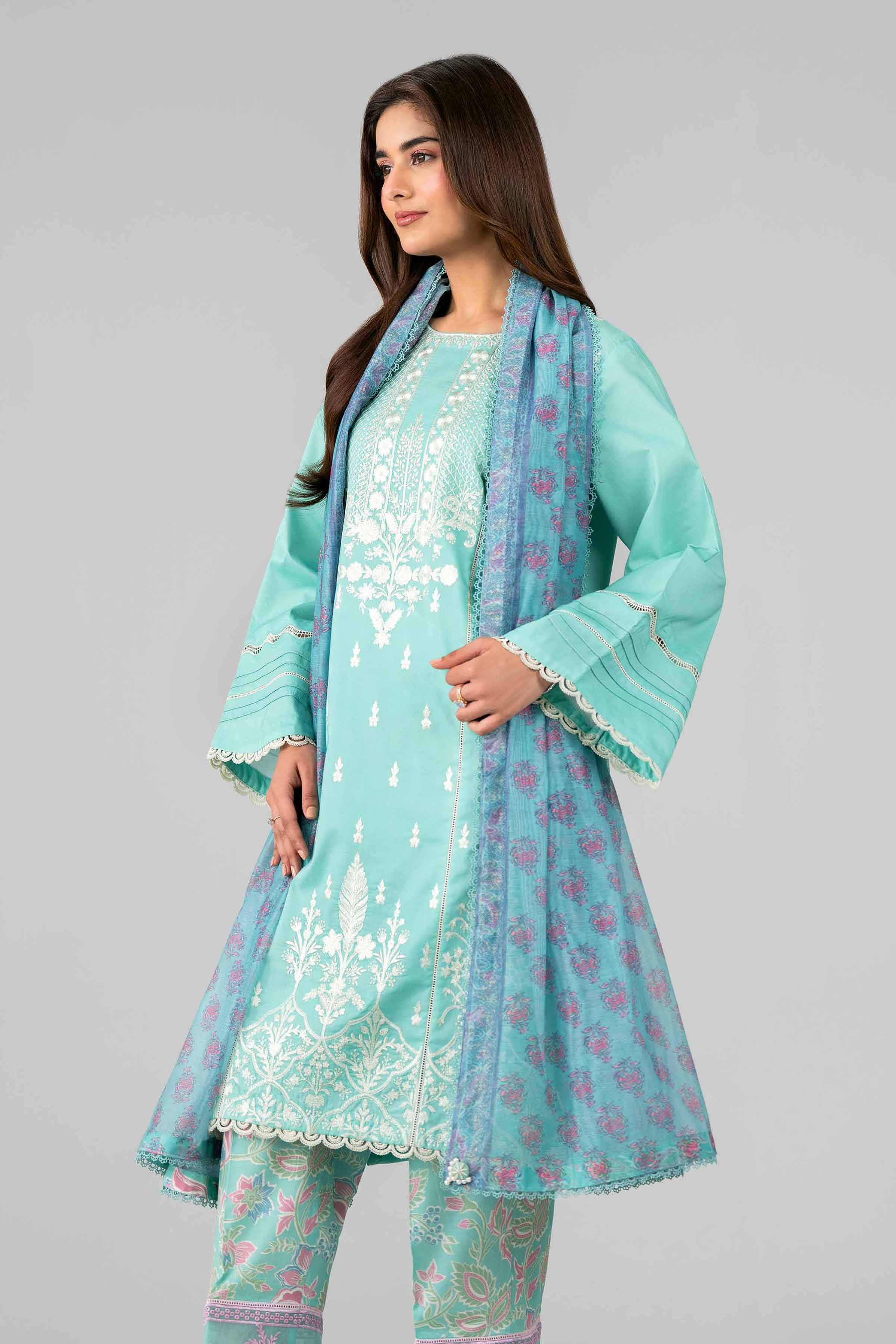 3 Piece - Printed Embroidered Suit - 42601790