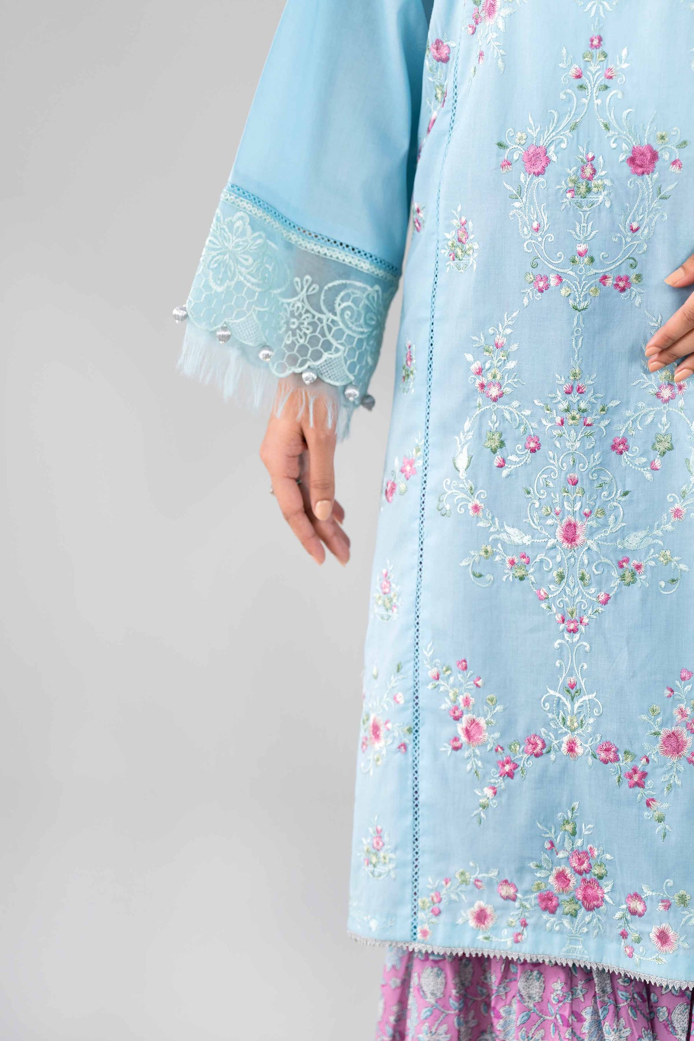 Embroidered Chiffon Saree