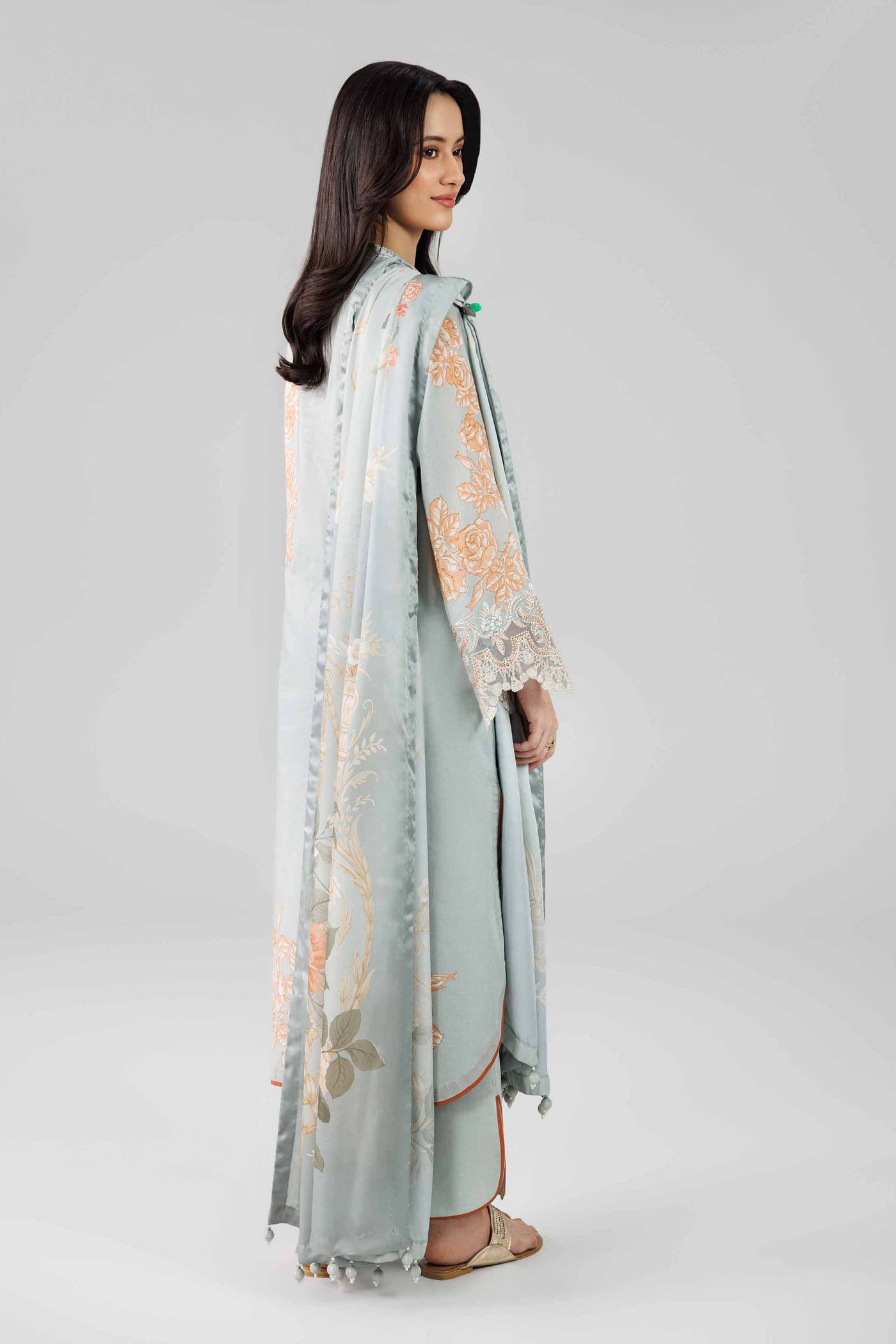 3 Piece Unstitched Embroidered Cambric Suit | MPT-2705-A