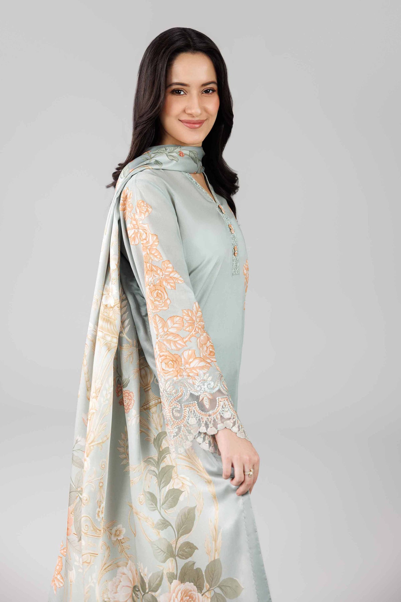 3 Piece Unstitched Embroidered Cambric Suit | MPT-2705-A