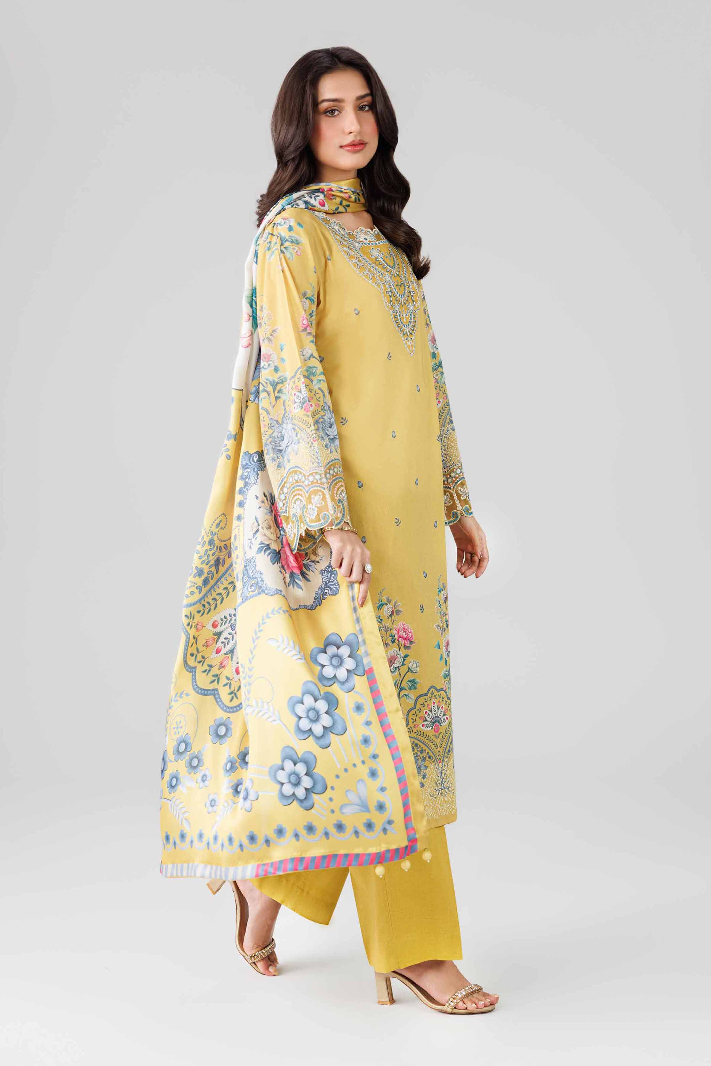 3 Piece - Digital Printed Embroidered Suit - 42601796