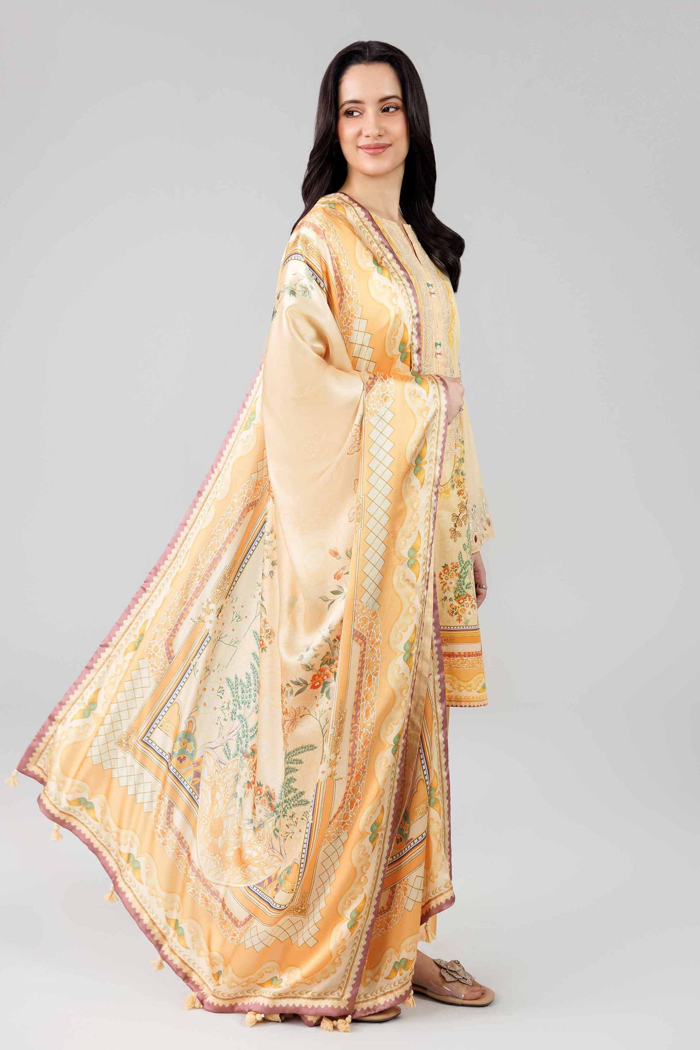 3 Piece Embroidered Organza Suit