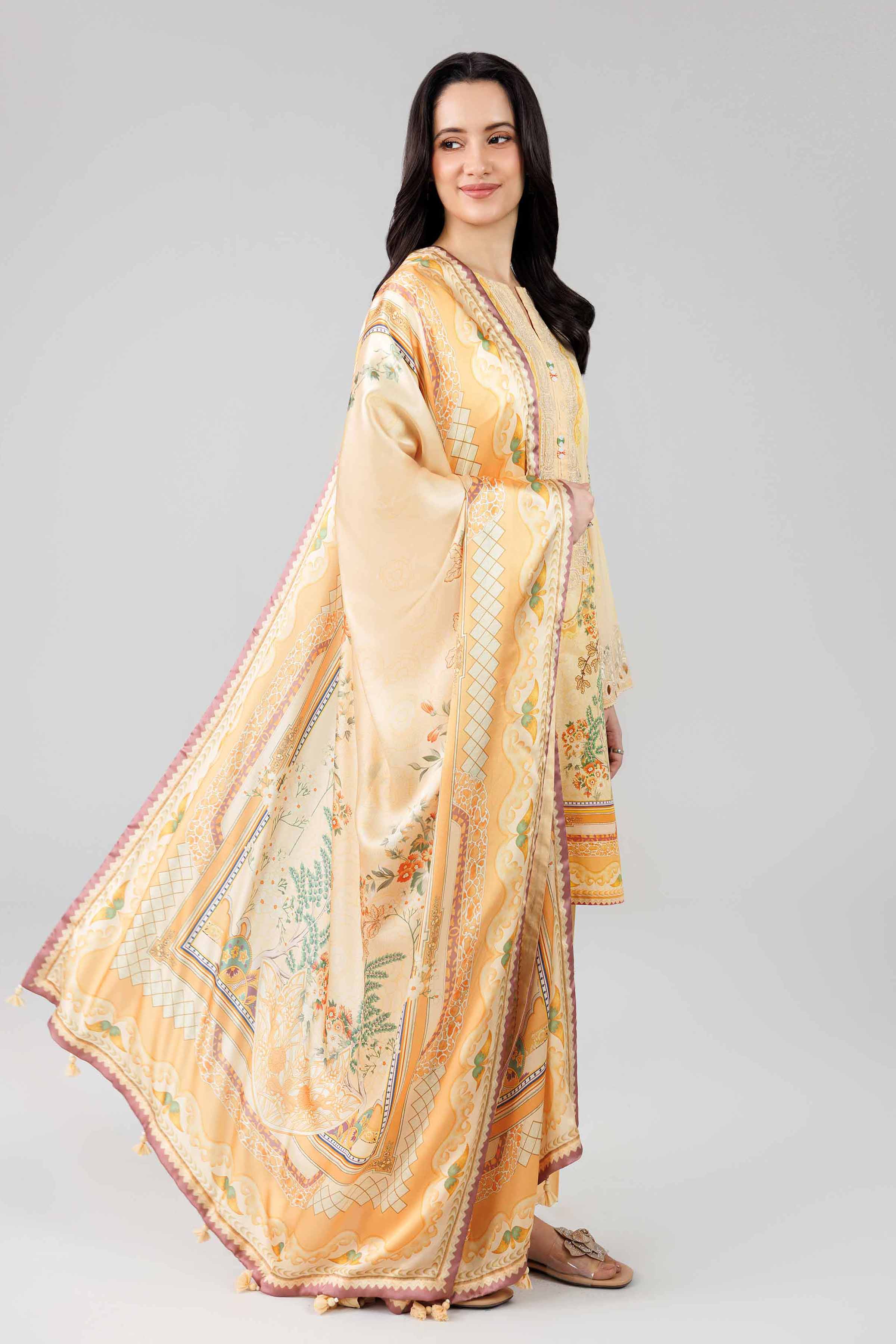 3 Piece - Digital Printed Embroidered Suit - 42601798