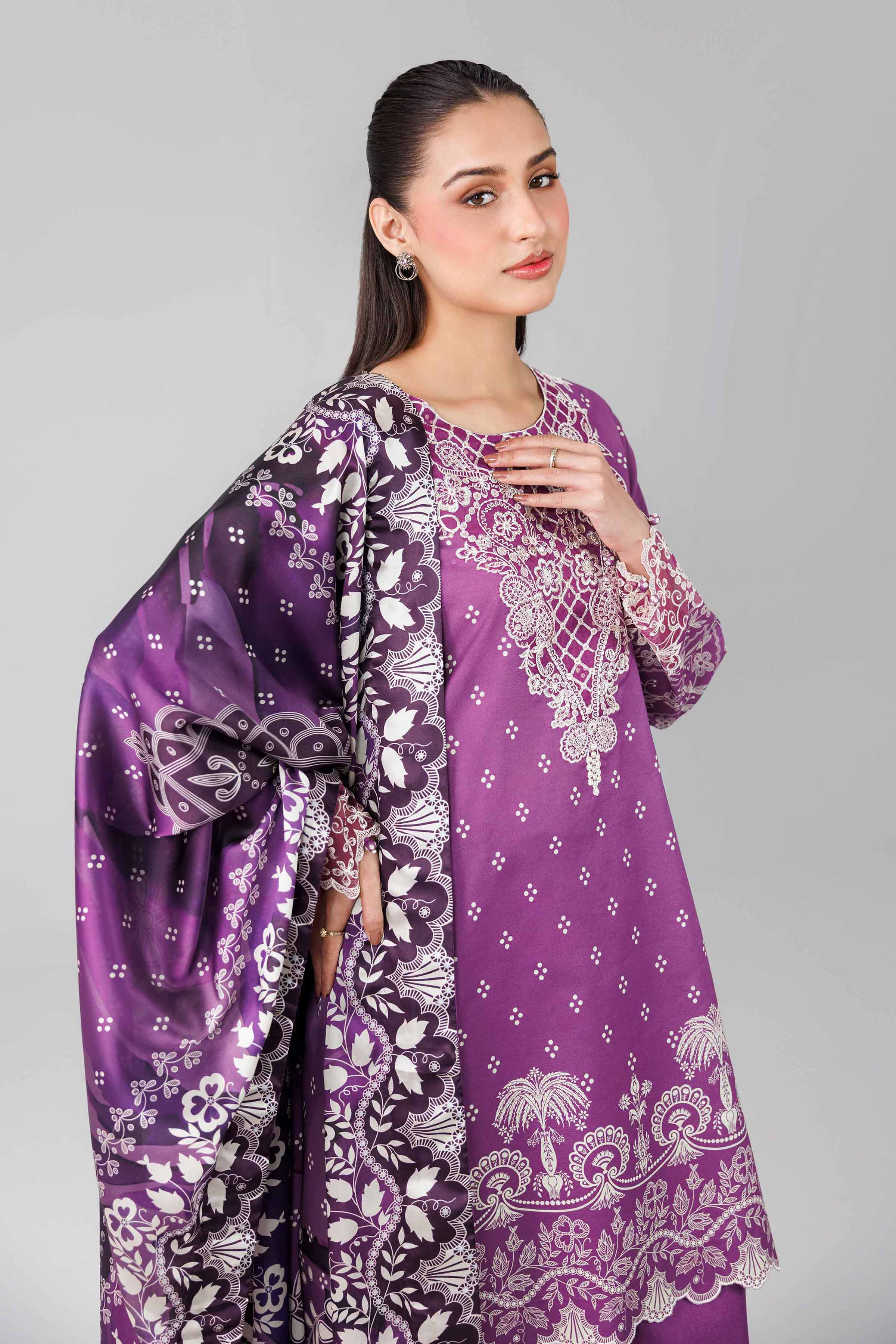 3 Piece - Digital Printed Embroidered Suit - 42601801