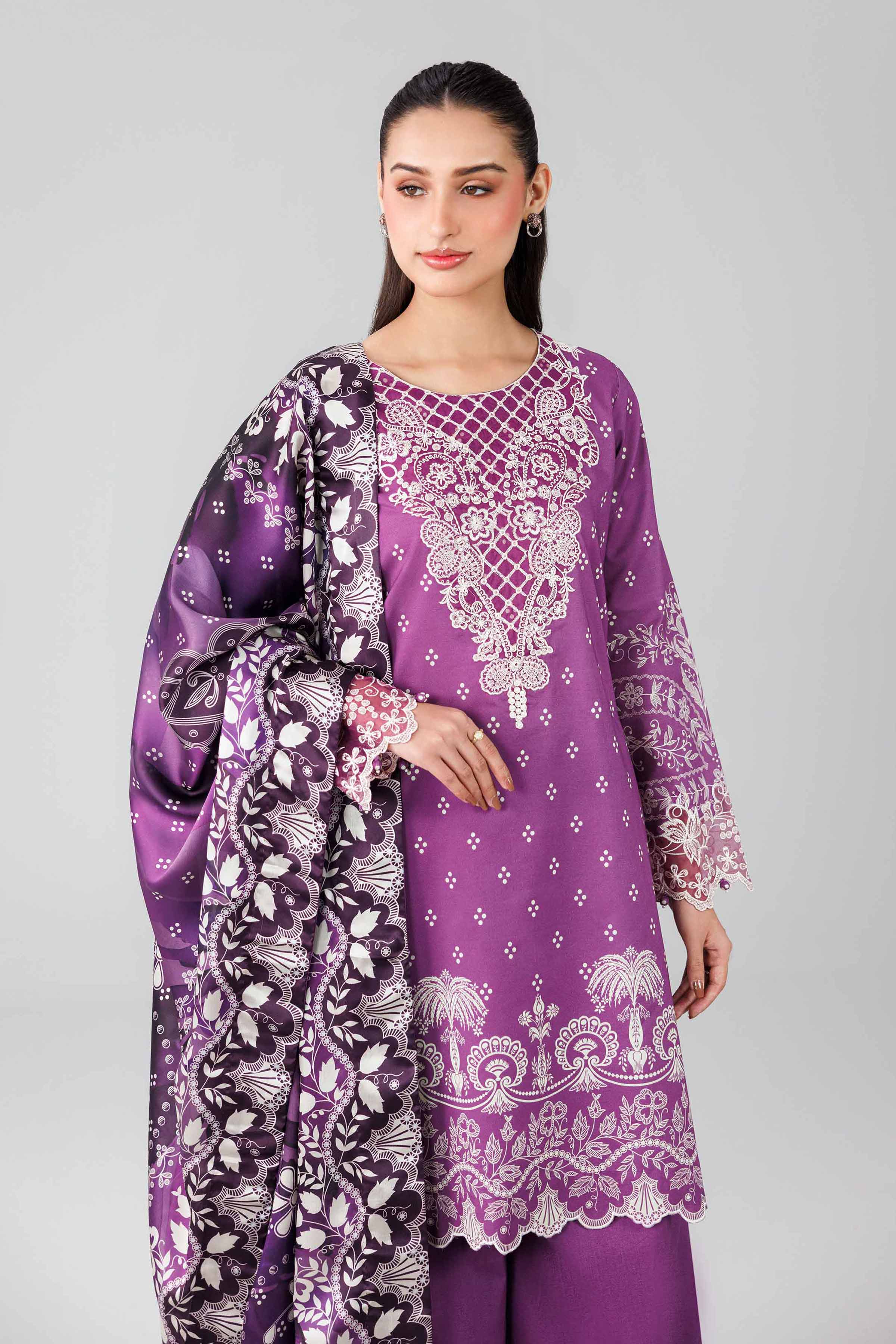 3 Piece - Digital Printed Embroidered Suit - 42601801