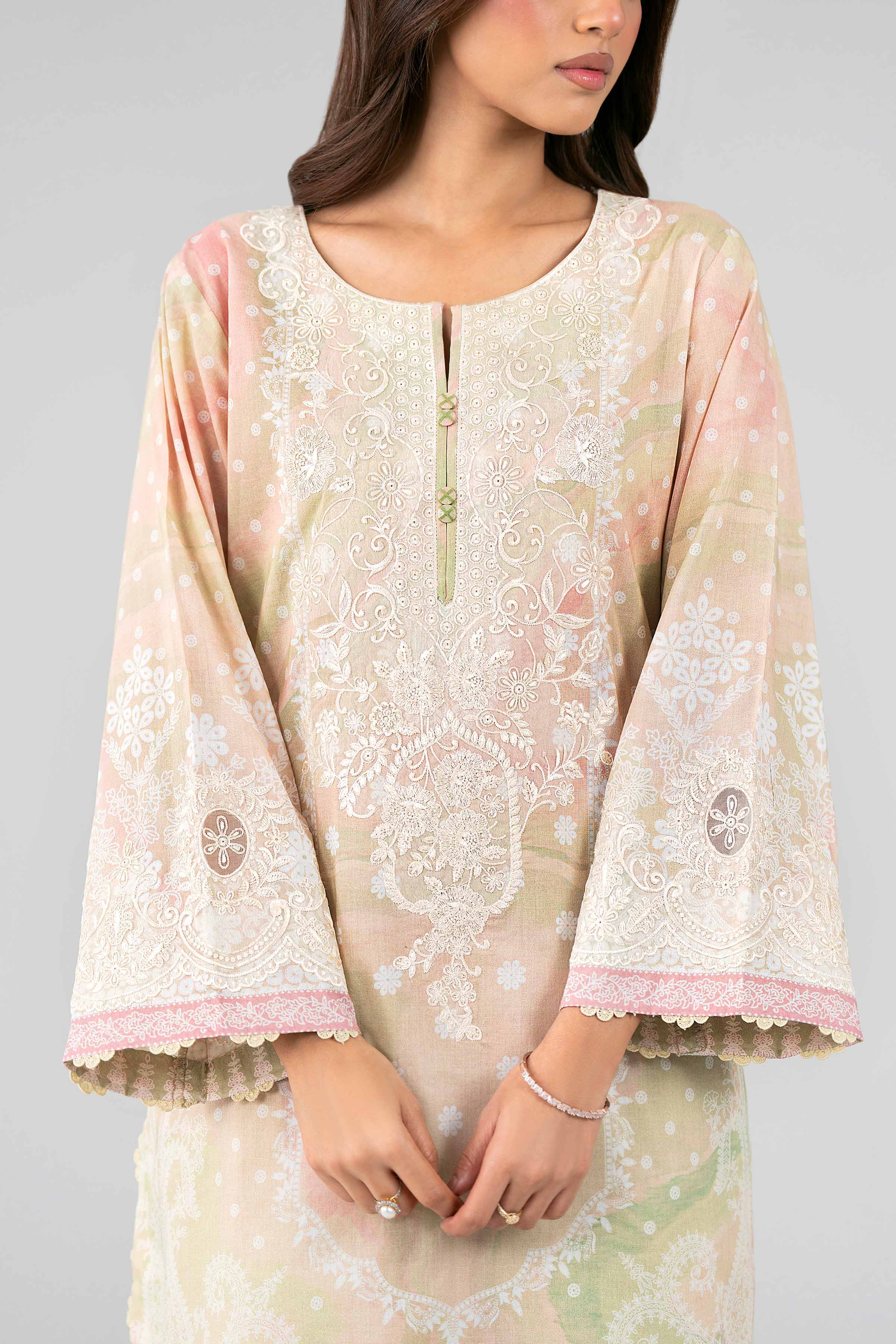 3 Piece - Digital Printed Embroidered Suit - 42601803