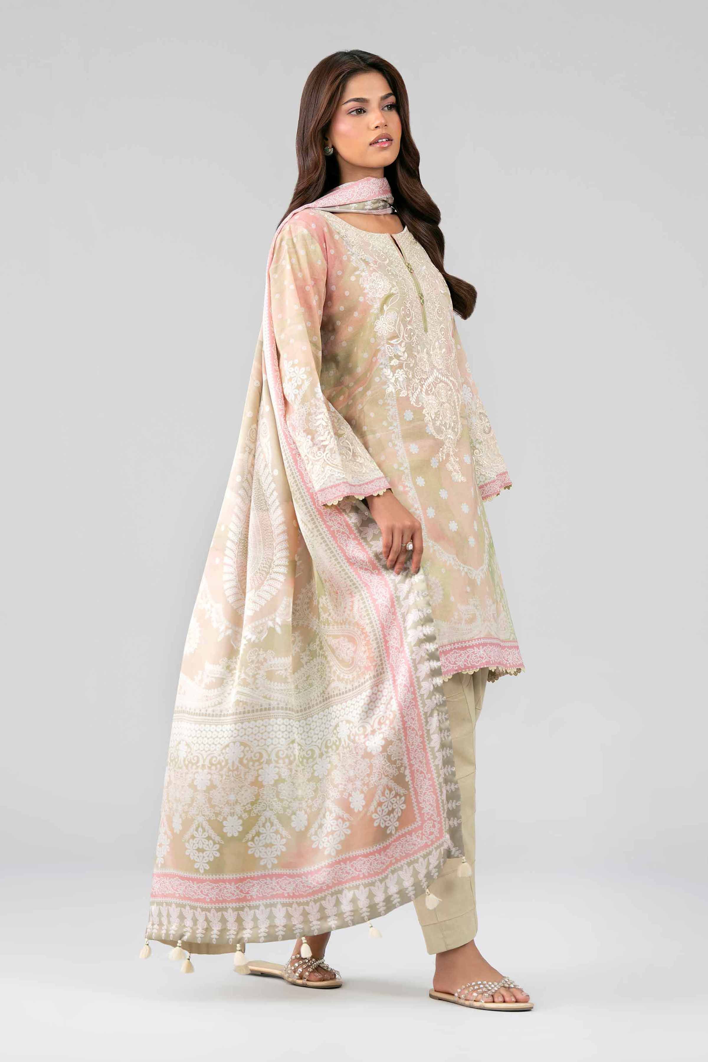 3 Piece - Digital Printed Embroidered Suit - 42601803