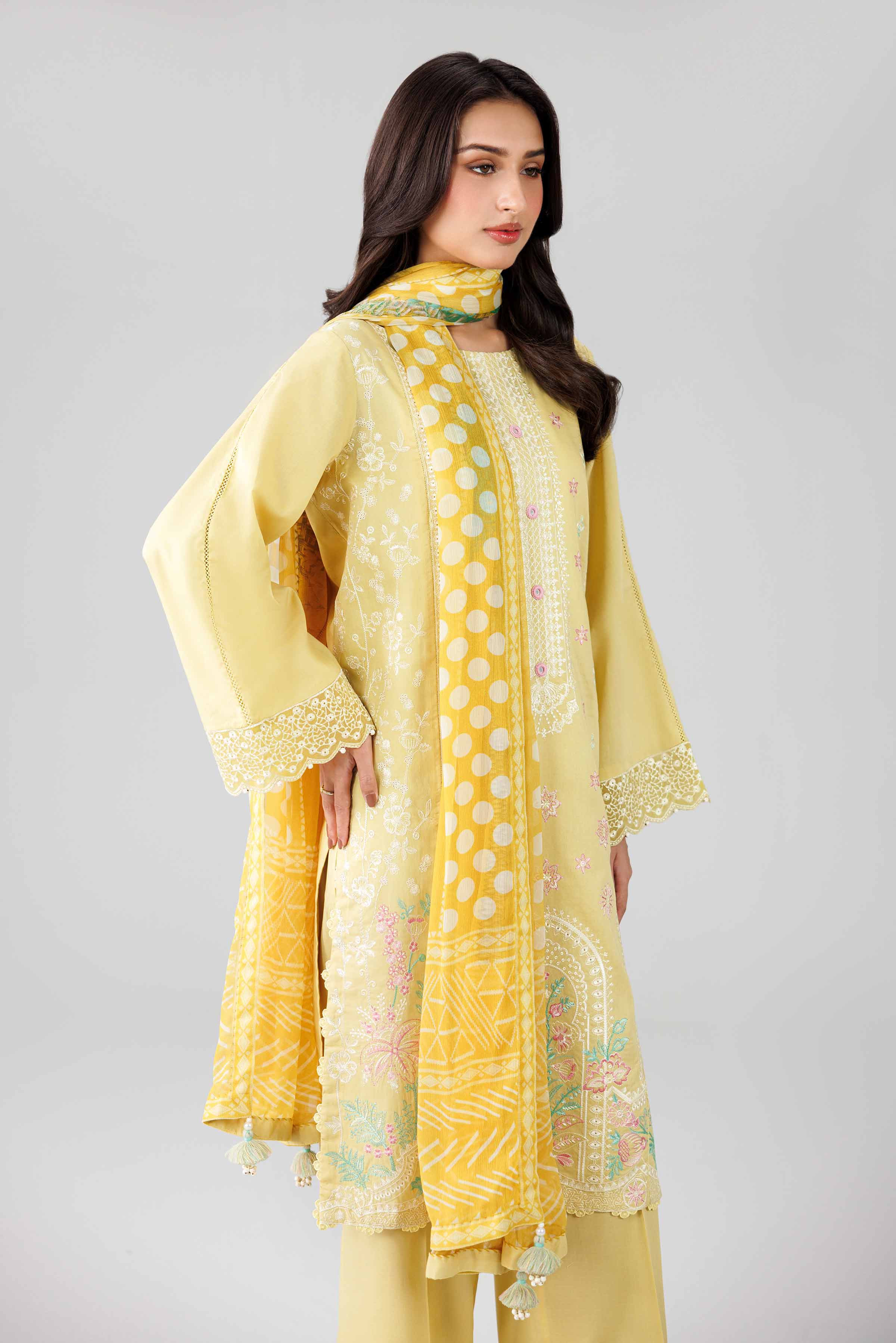 3 Piece - Digital Printed Embroidered Suit - 42601824
